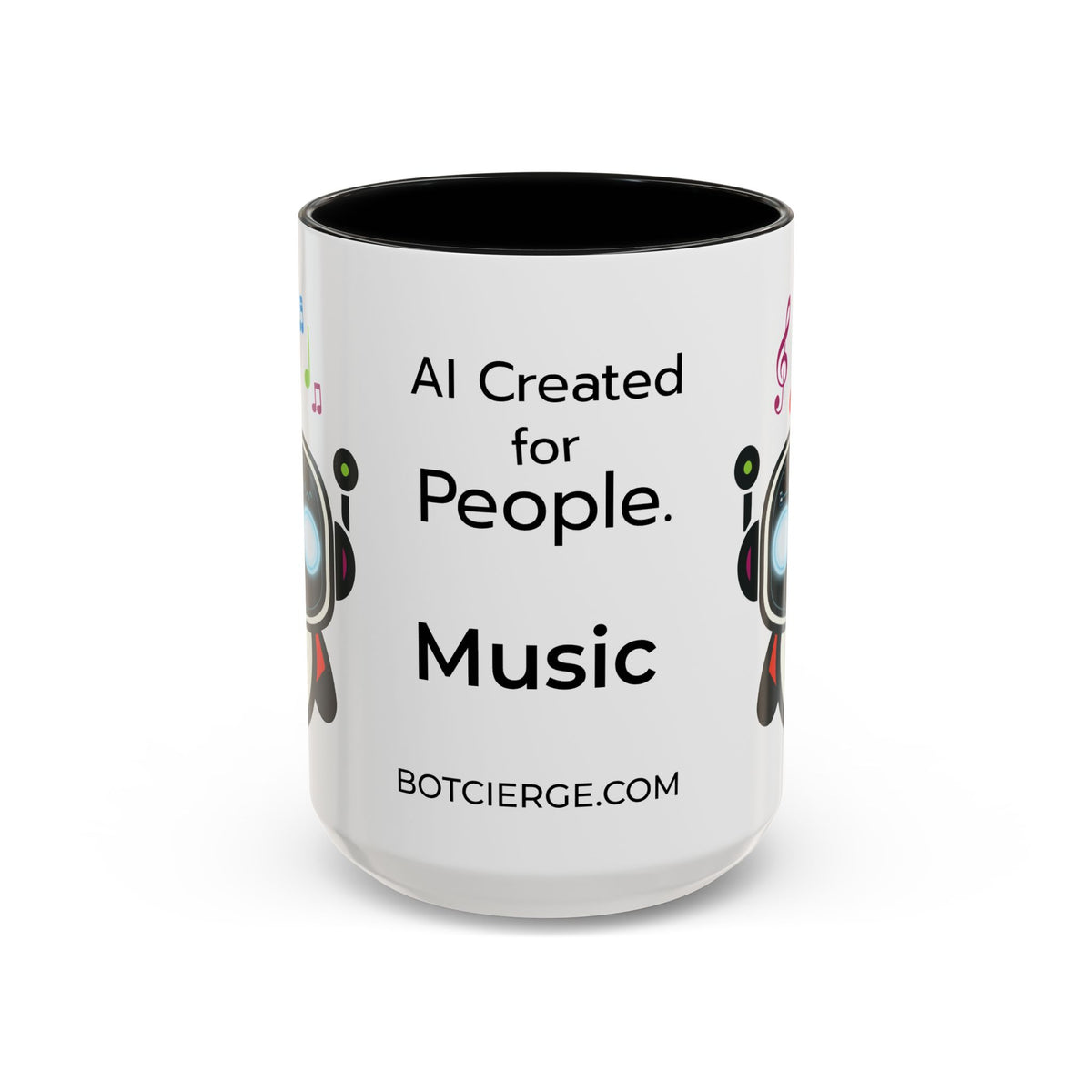 Music BOT Accent Coffee Mug (11, 15oz) (Light Edition with Black Print)