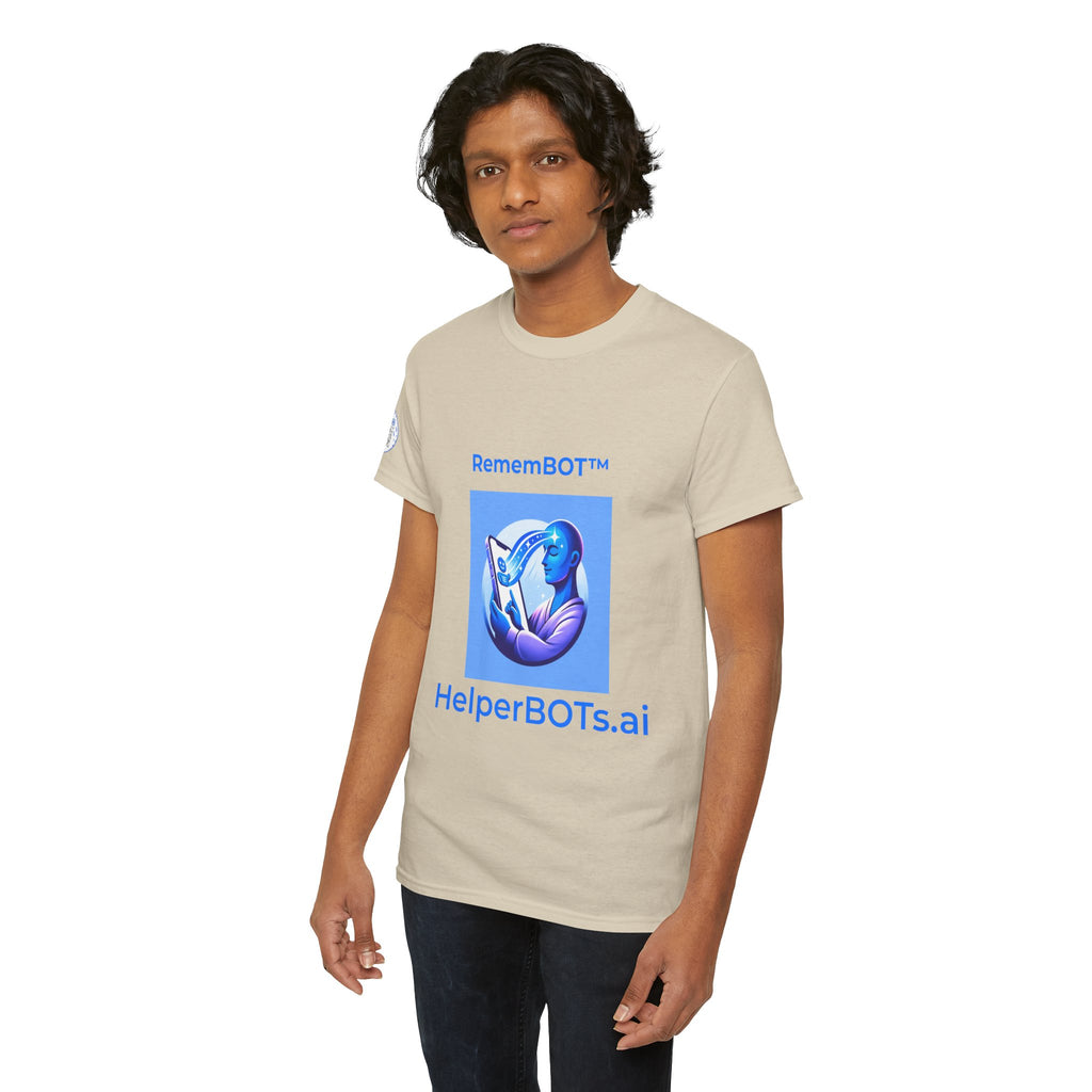 Unisex RememBOT™ in Square Heavy Cotton Tee (Light Edition with Blue Print)