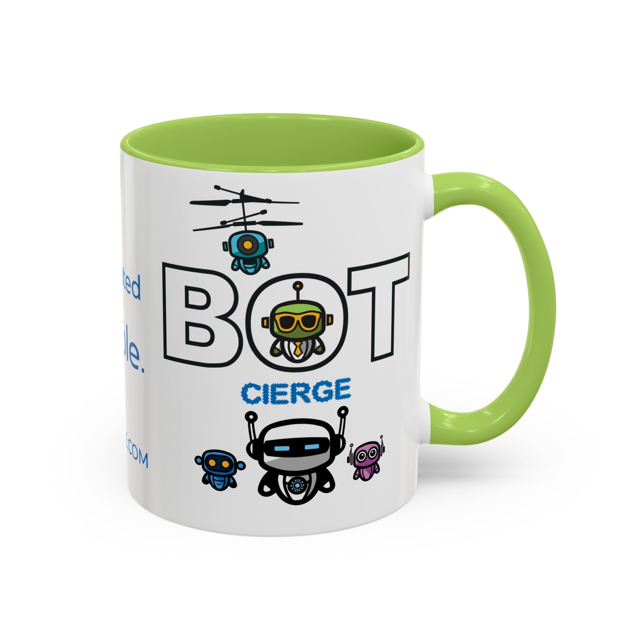 Logo Accent Coffee Mug (11, 15oz) (Dark Edition with Light Blue Print)