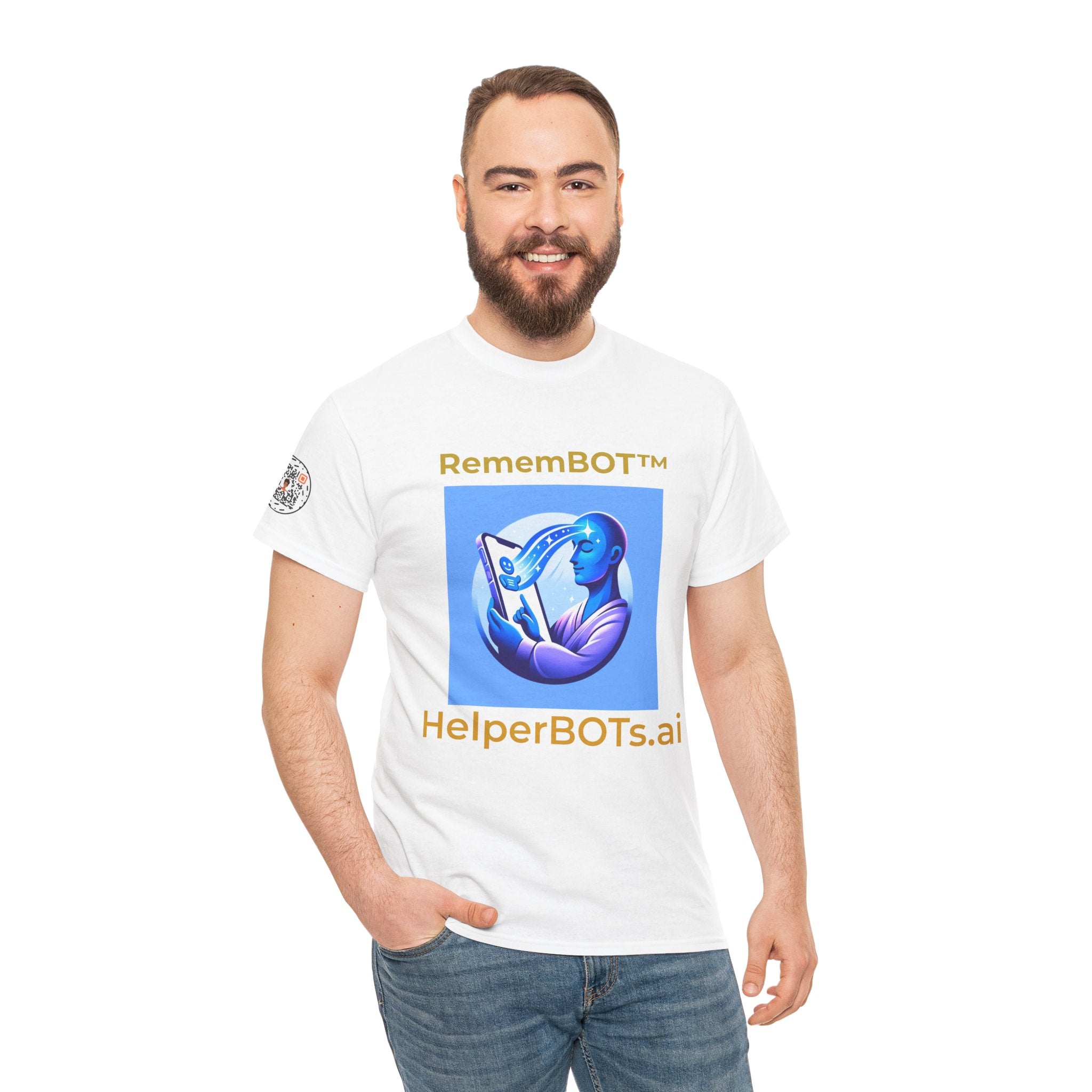 Unisex RememBOT™ Heavy Cotton Tee (Light Edition with Gold Lettering)