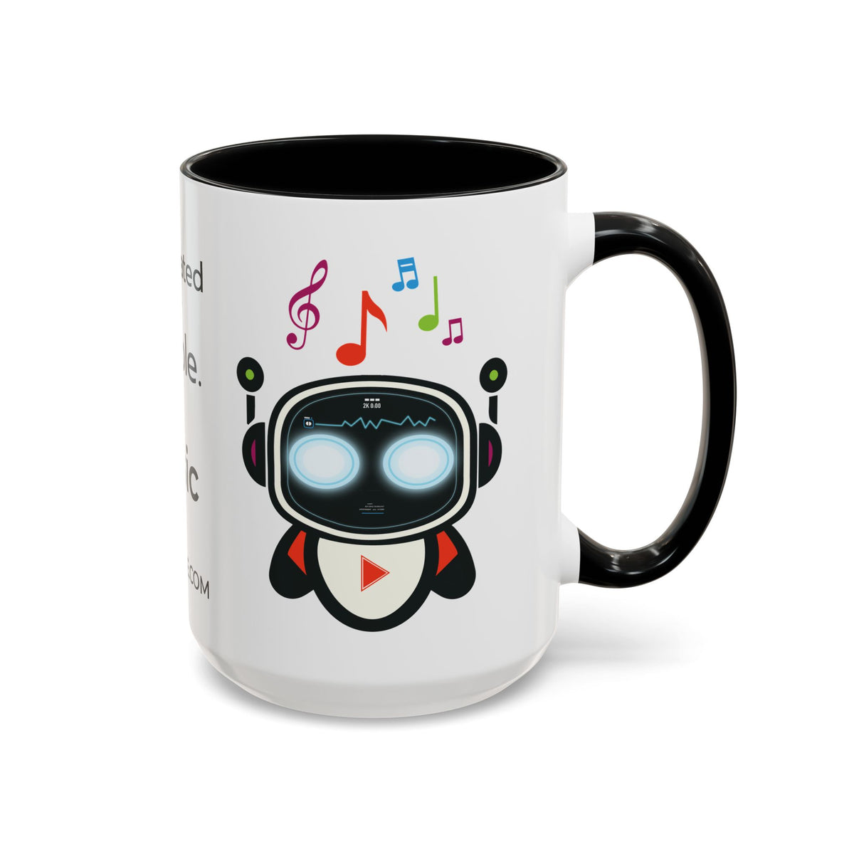 Music BOT Accent Coffee Mug (11, 15oz) (Light Edition with Black Print)