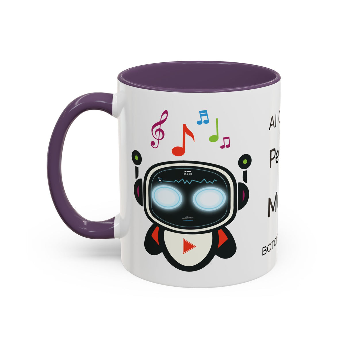 Music BOT Accent Coffee Mug (11, 15oz) (Light Edition with Black Print)