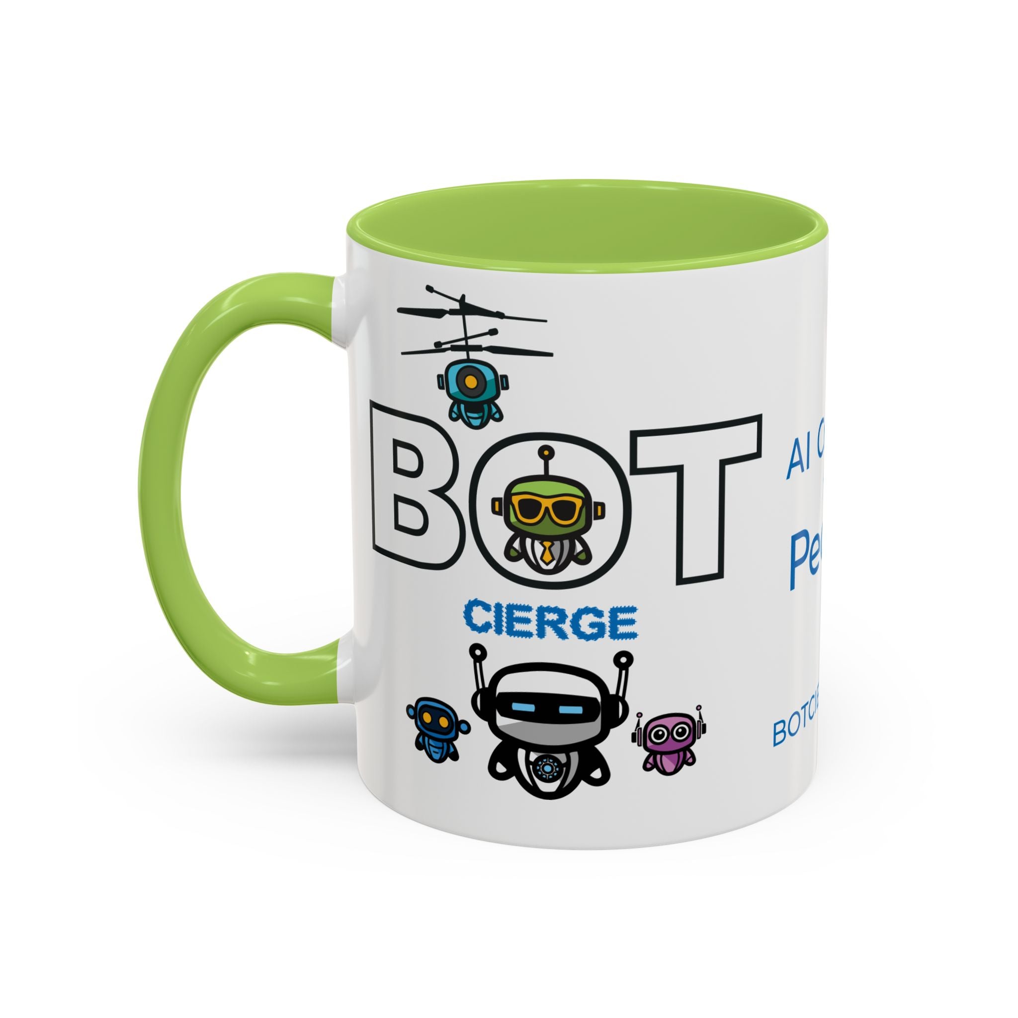 Logo Accent Coffee Mug (11, 15oz) (Dark Edition with Light Blue Print)
