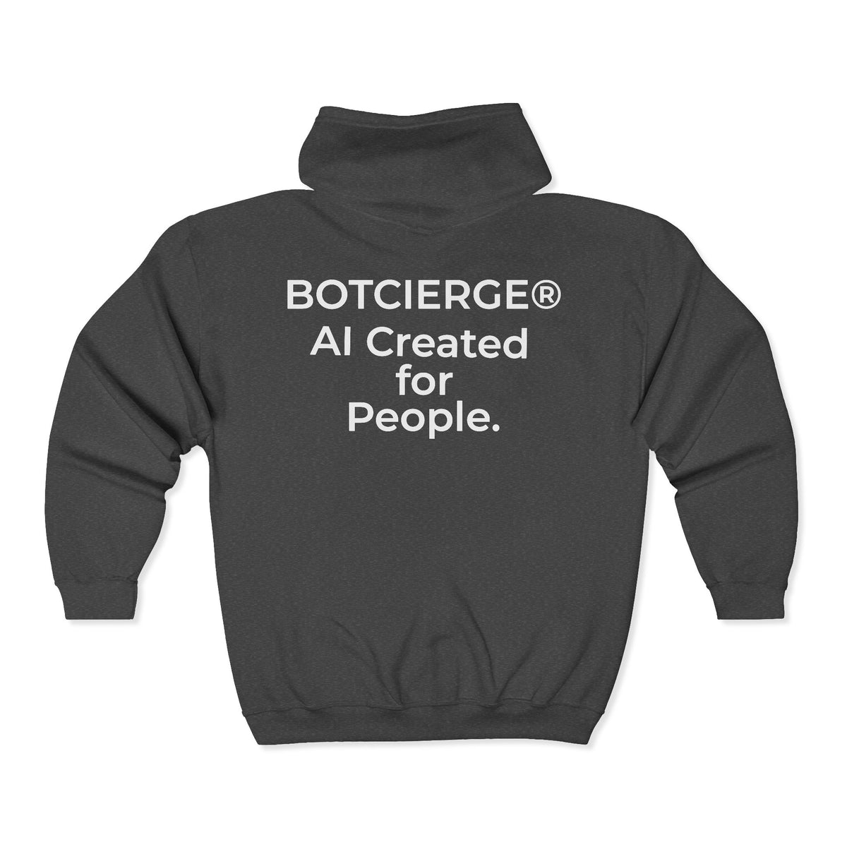 Logo Unisex Heavy Blend™ Full Zip Hooded Sweatshirt (Dark Edition with White Print)