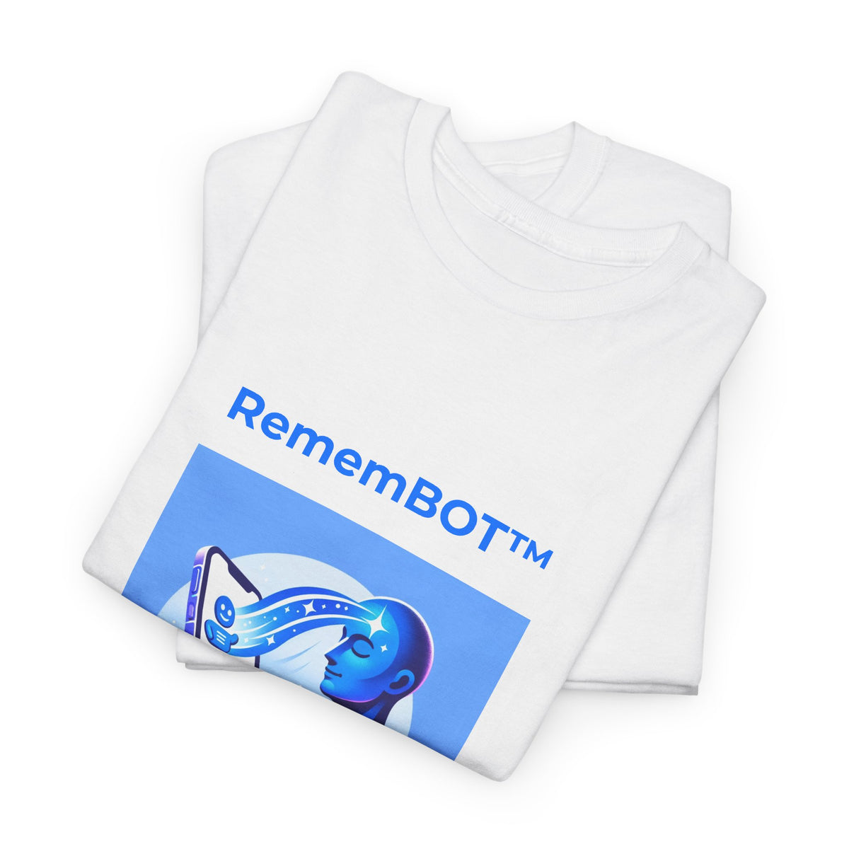 Unisex RememBOT™ in Square Heavy Cotton Tee (Light Edition with Blue Print)