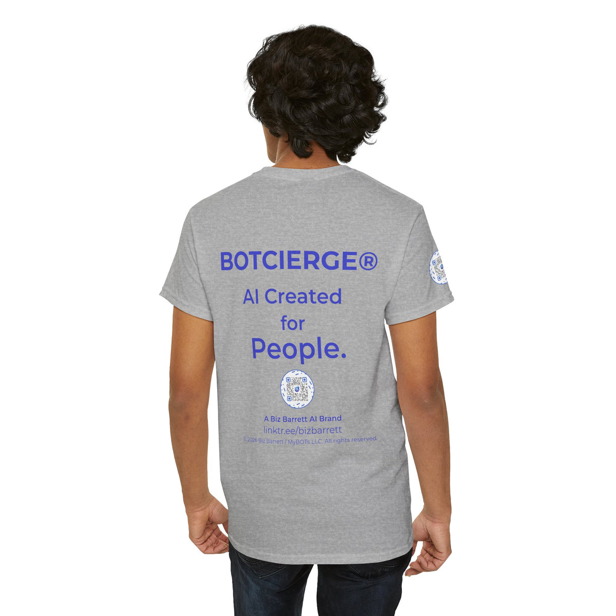 Unisex RememBOT™ in Square Heavy Cotton Tee (Light Edition with Blue Print)