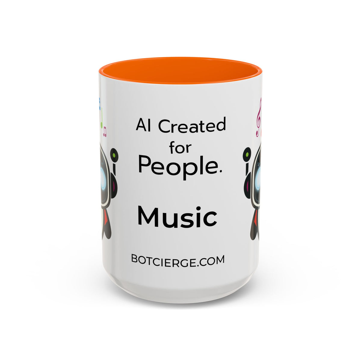 Music BOT Accent Coffee Mug (11, 15oz) (Light Edition with Black Print)