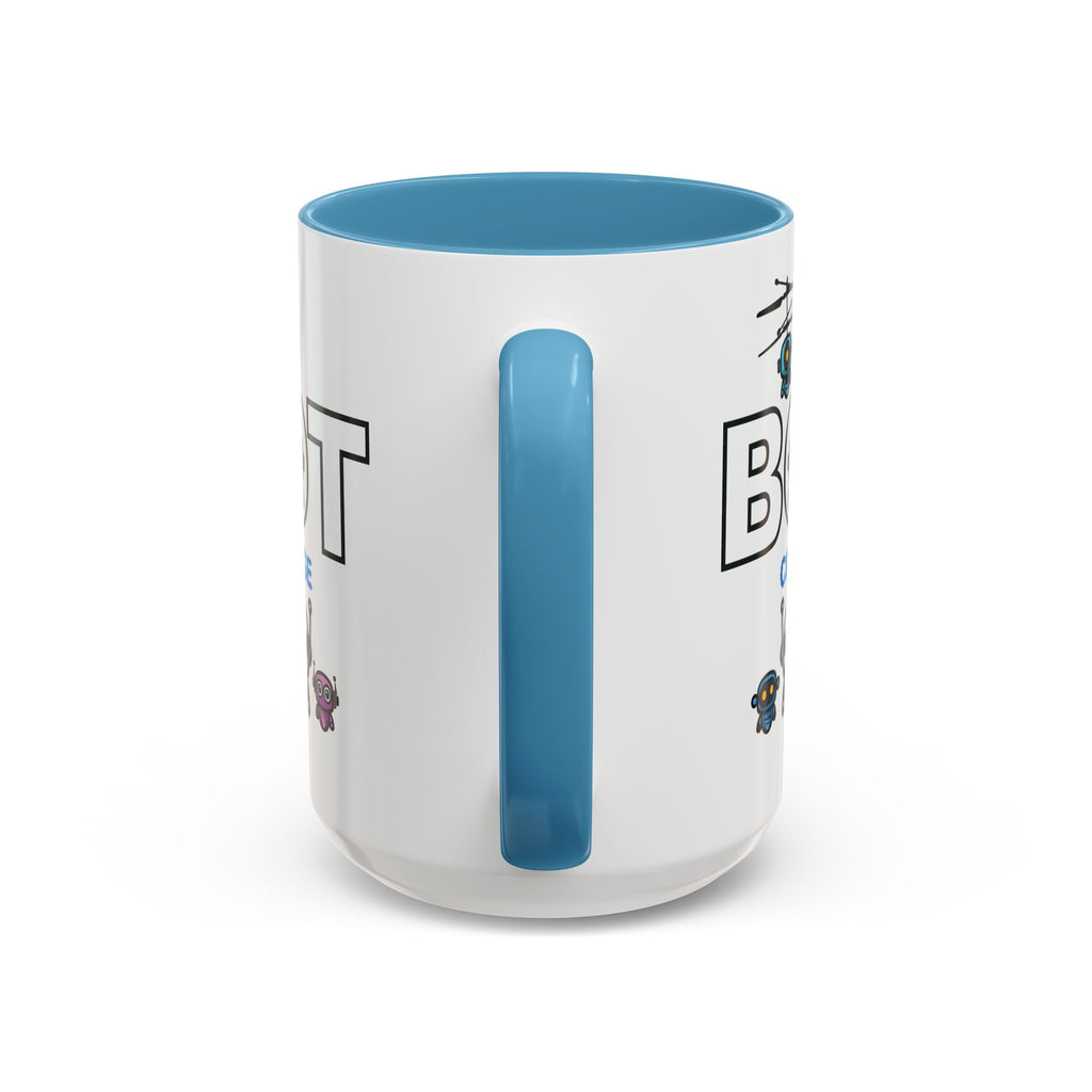 Logo Accent Coffee Mug (11, 15oz) (Dark Edition with Light Blue Print)