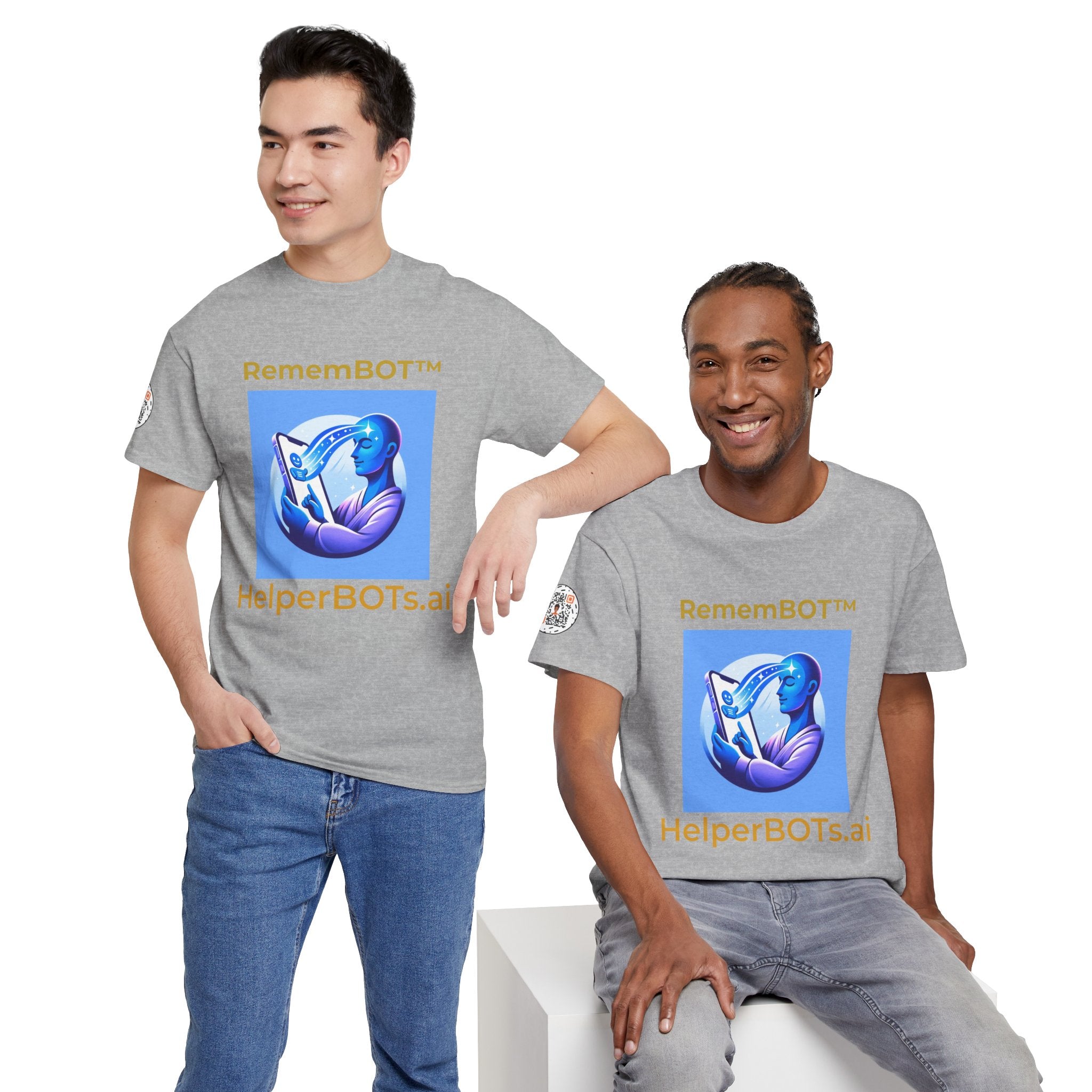 Unisex RememBOT™ Heavy Cotton Tee (Light Edition with Gold Lettering)