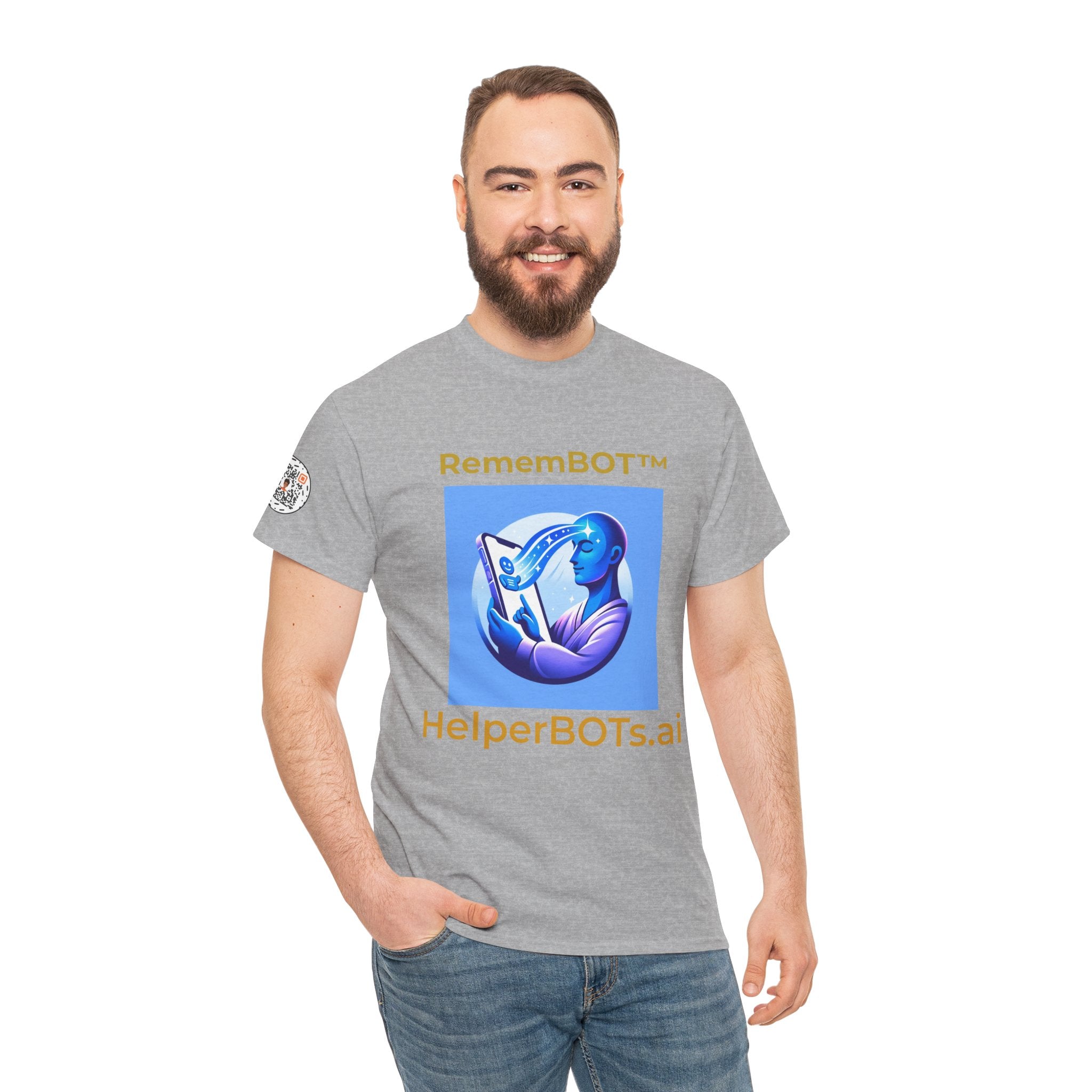 Unisex RememBOT™ Heavy Cotton Tee (Light Edition with Gold Lettering)