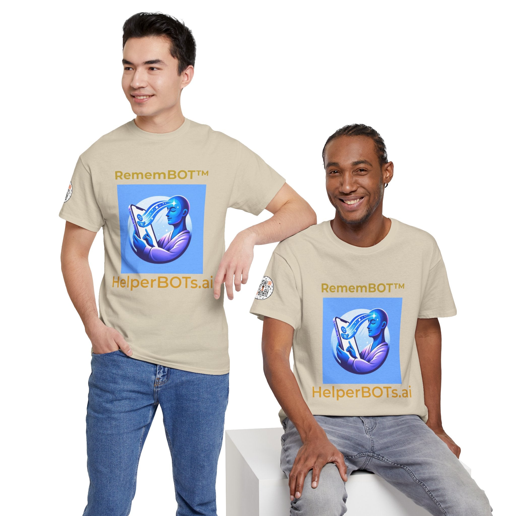 Unisex RememBOT™ Heavy Cotton Tee (Light Edition with Gold Lettering)