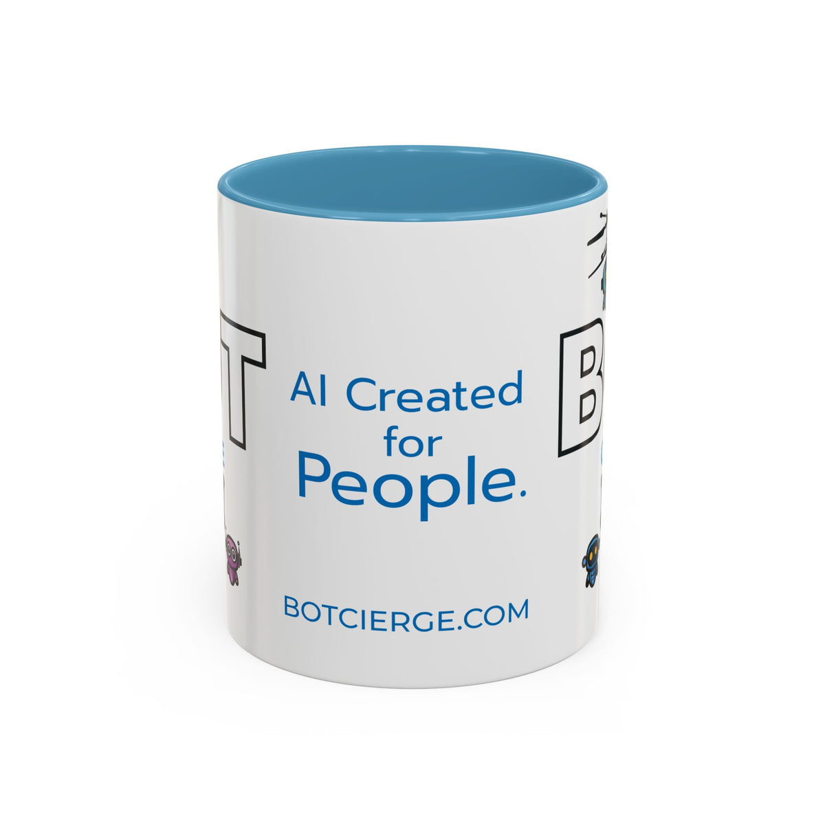 Logo Accent Coffee Mug (11, 15oz) (Dark Edition with Light Blue Print)
