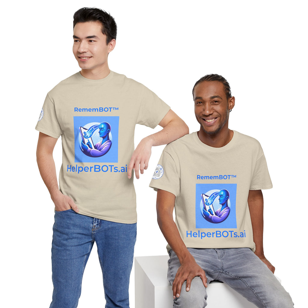 Unisex RememBOT™ in Square Heavy Cotton Tee (Light Edition with Blue Print)