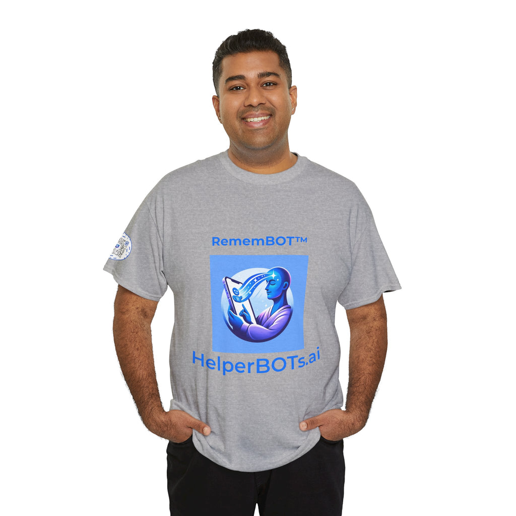 Unisex RememBOT™ in Square Heavy Cotton Tee (Light Edition with Blue Print)
