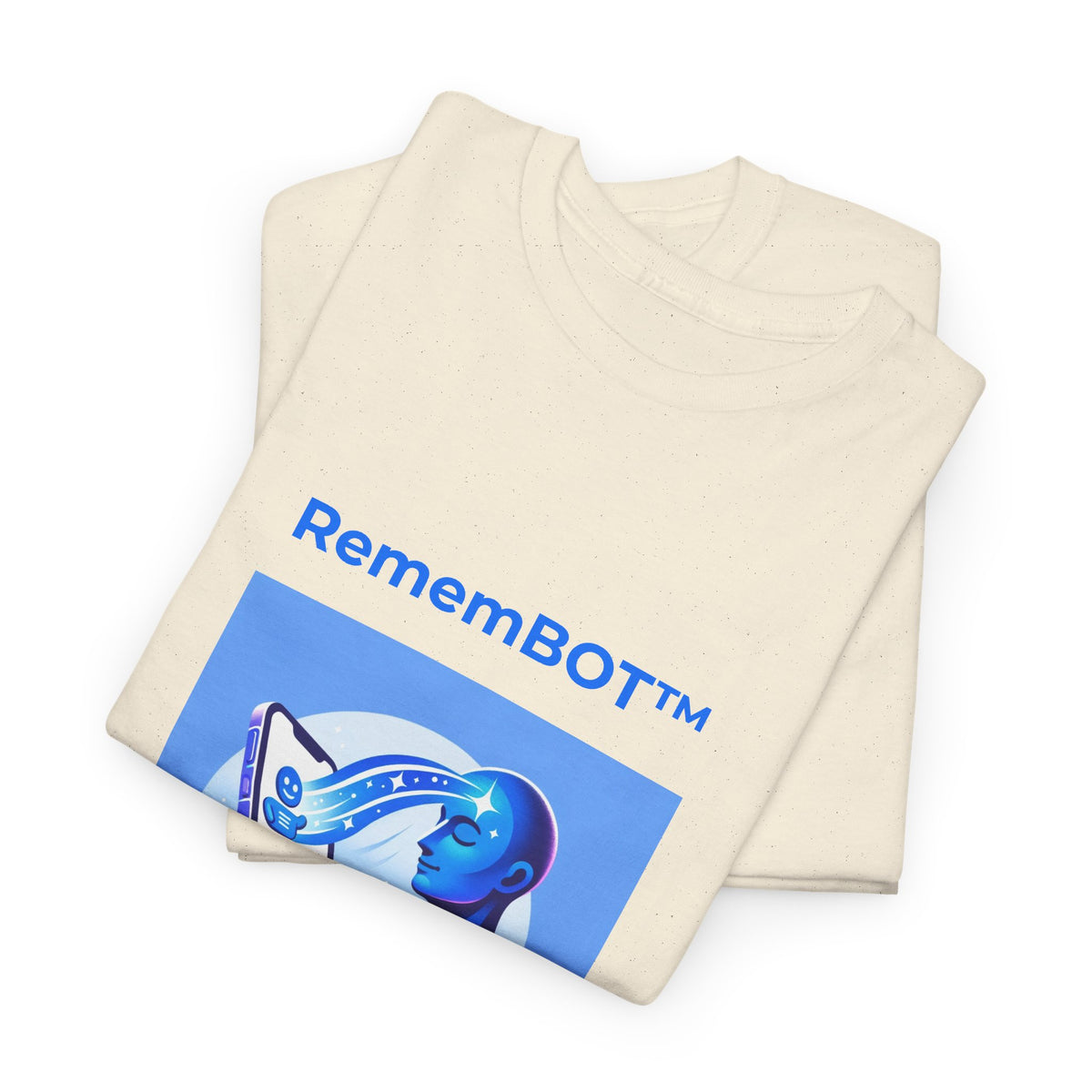 Unisex RememBOT™ in Square Heavy Cotton Tee (Light Edition with Blue Print)