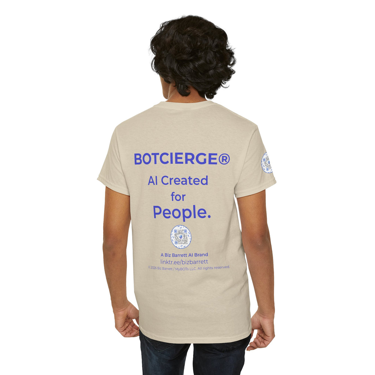 Unisex RememBOT™ in Square Heavy Cotton Tee (Light Edition with Blue Print)