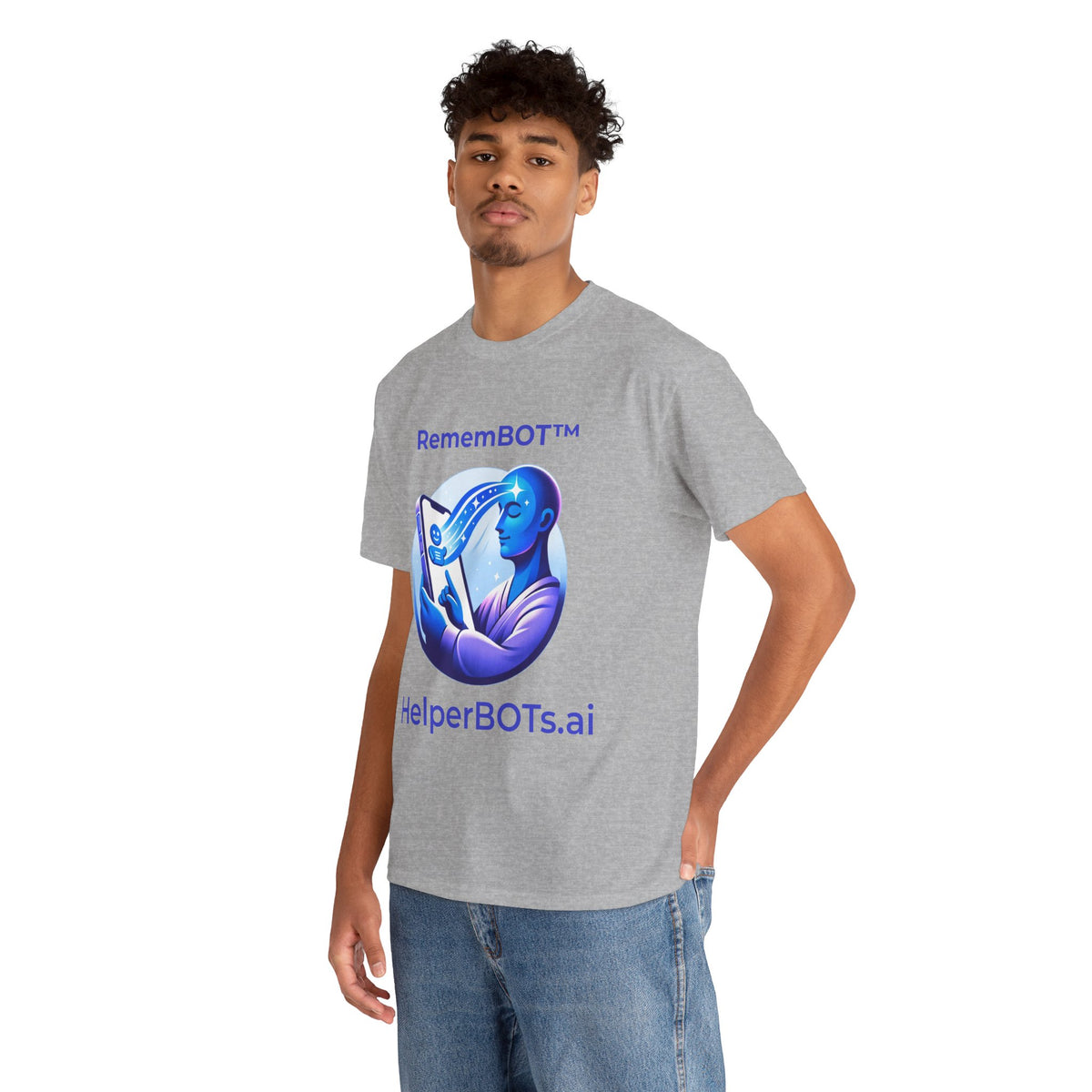 Unisex RememBOT™ Heavy Cotton Tee (Light Edition with Purple Print)