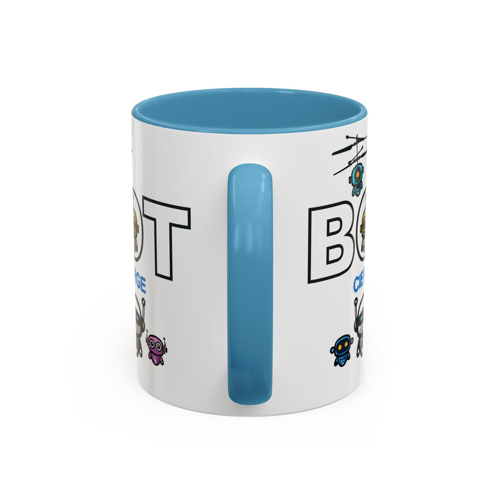 Logo Accent Coffee Mug (11, 15oz) (Dark Edition with Light Blue Print)