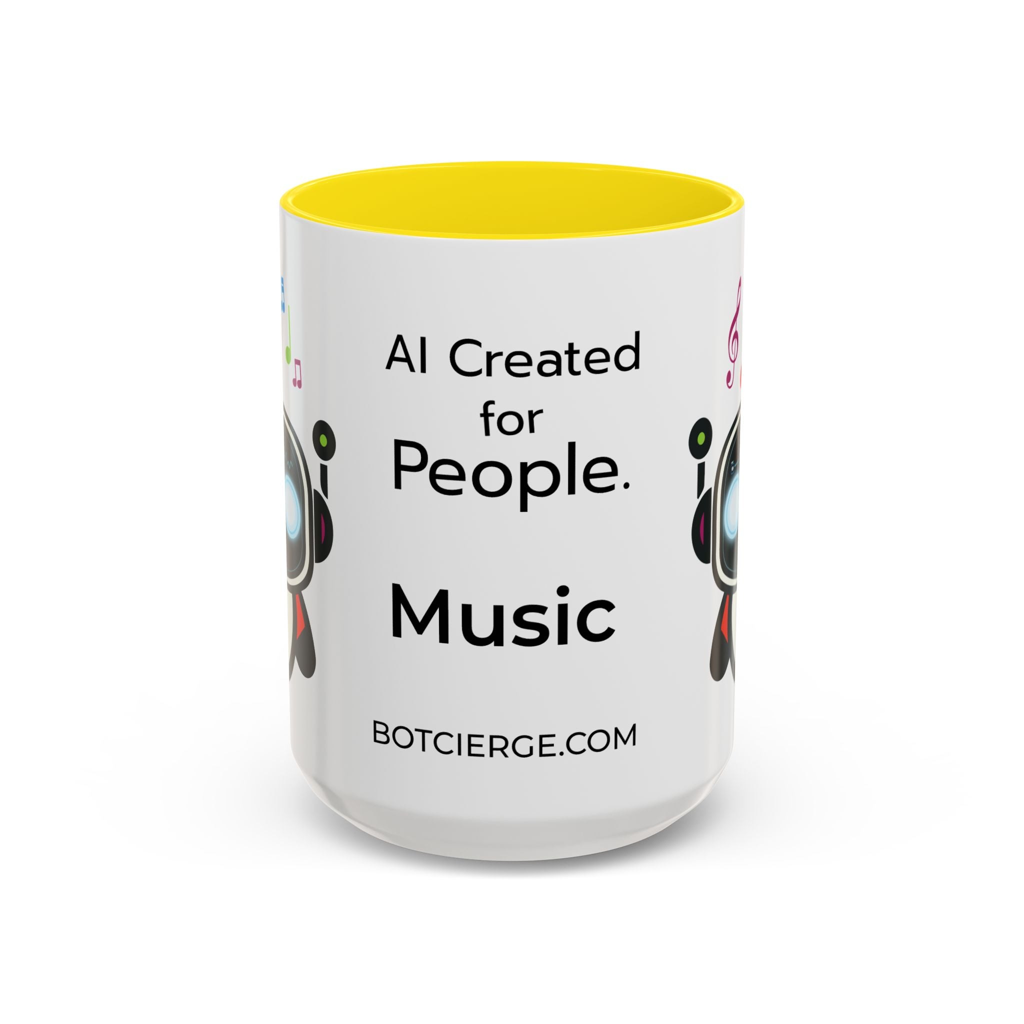 Music BOT Accent Coffee Mug (11, 15oz) (Light Edition with Black Print)