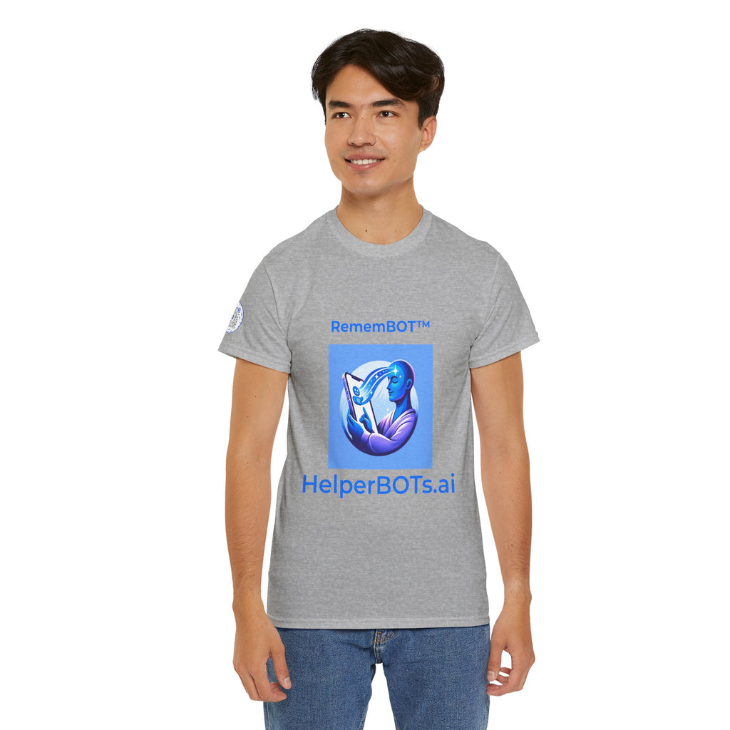 Unisex RememBOT™ in Square Heavy Cotton Tee (Light Edition with Blue Print)