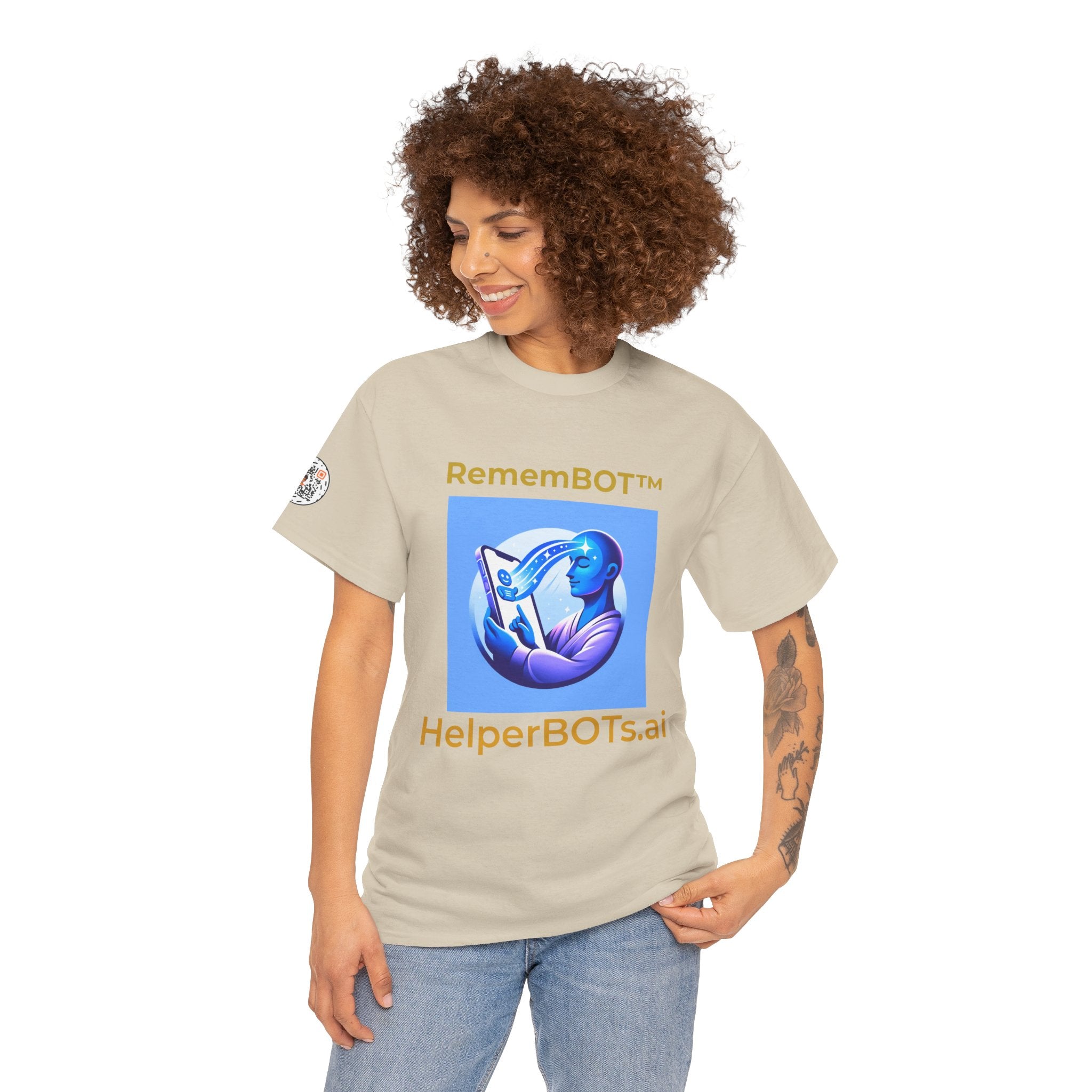 Unisex RememBOT™ Heavy Cotton Tee (Light Edition with Gold Lettering)