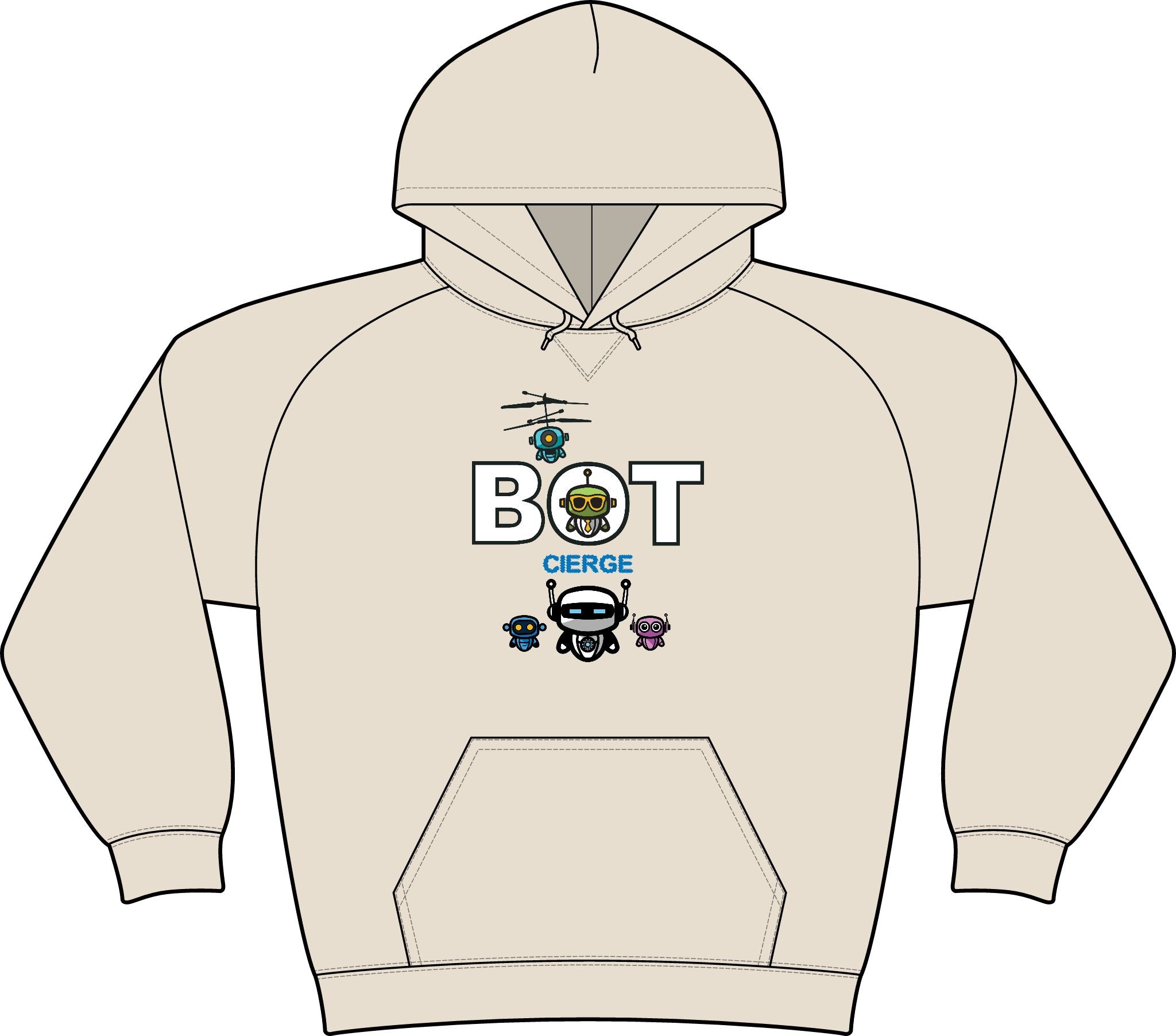Logo Unisex Drive Fleece Pullover Hoodie (Light Edition with Black Print)