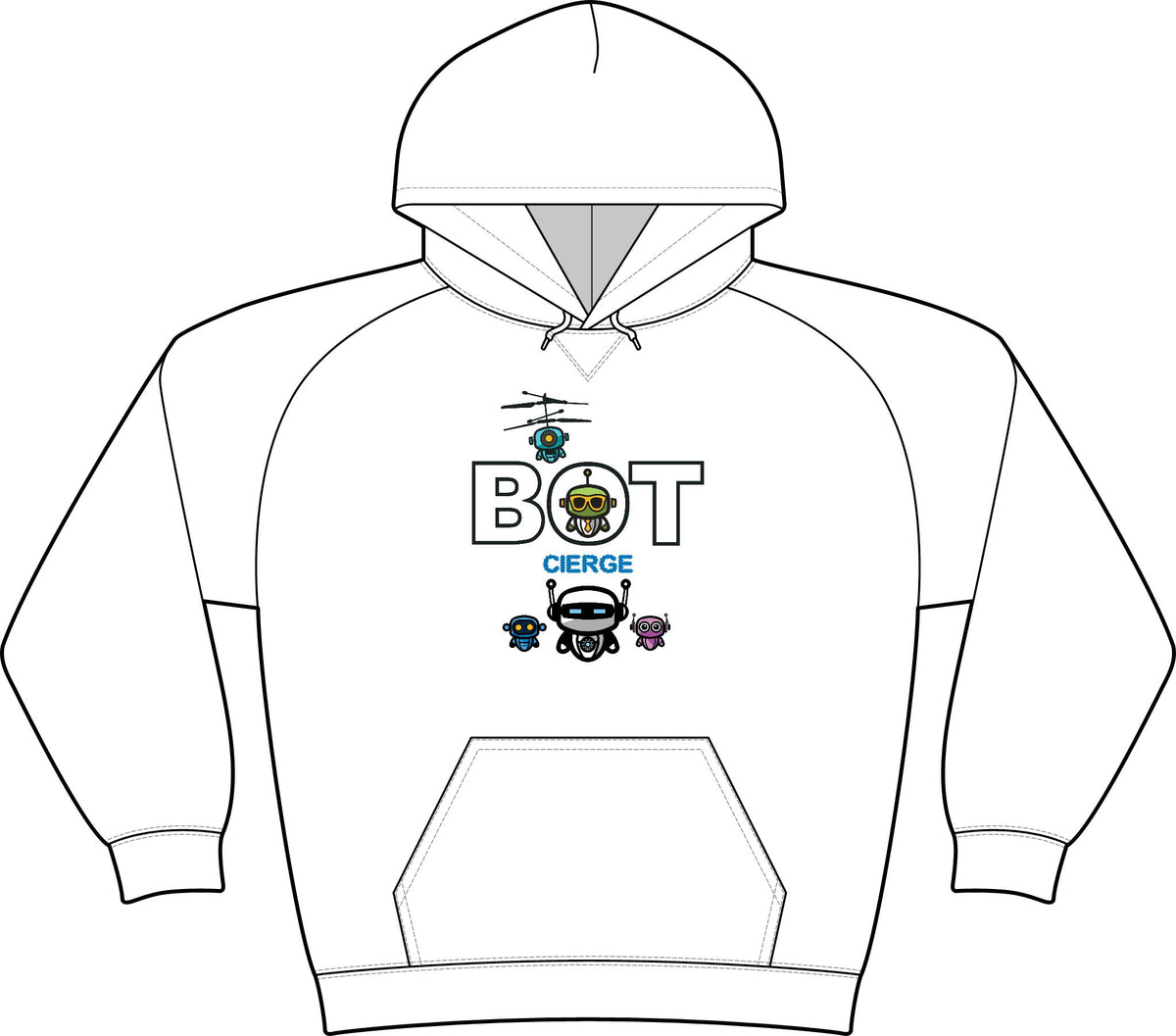 Logo Unisex Drive Fleece Pullover Hoodie (Light Edition with Black Print)