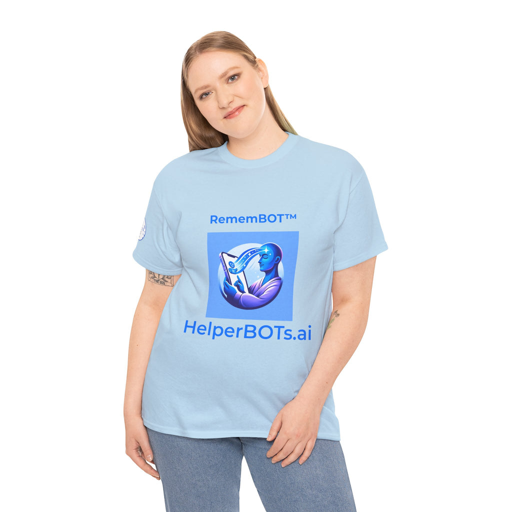 Unisex RememBOT™ in Square Heavy Cotton Tee (Light Edition with Blue Print)