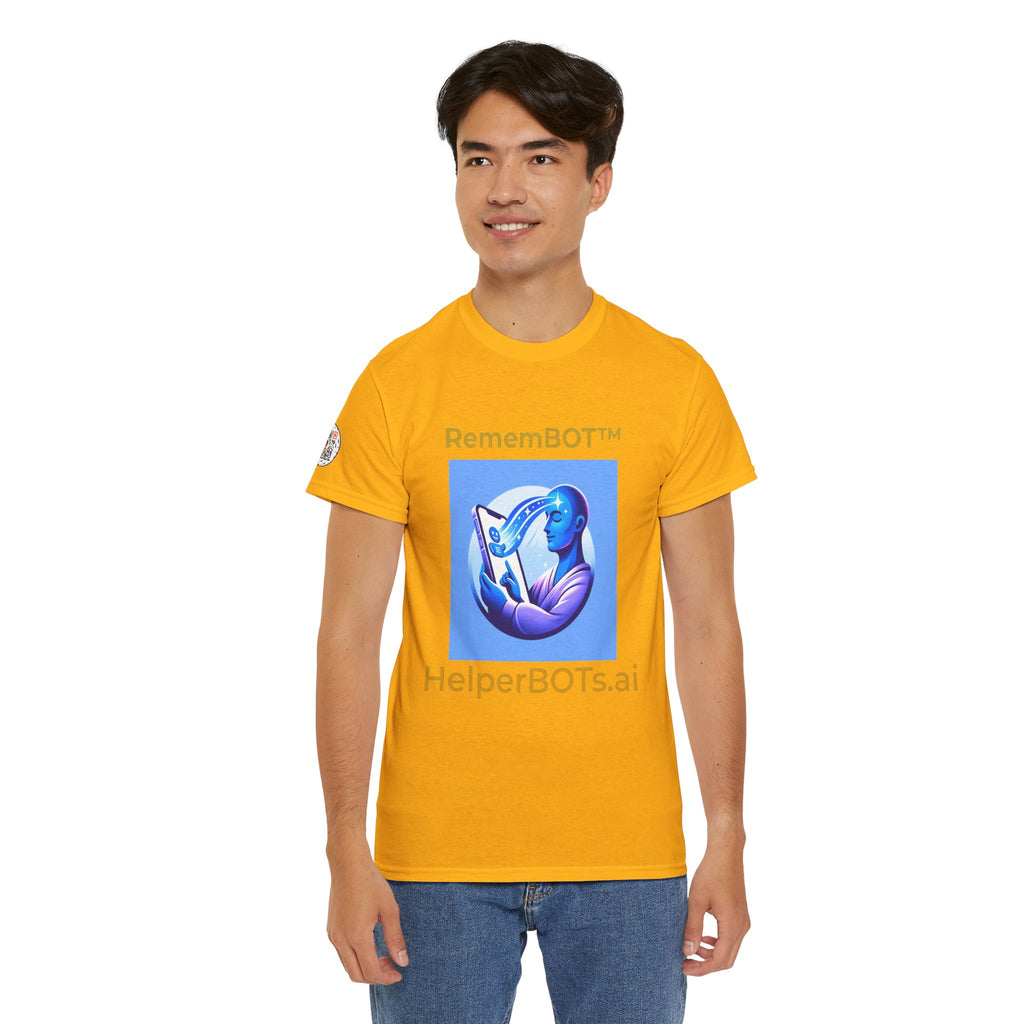 Unisex RememBOT™ Heavy Cotton Tee (Light Edition with Gold Lettering)