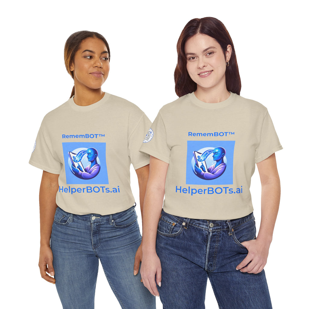 Unisex RememBOT™ in Square Heavy Cotton Tee (Light Edition with Blue Print)