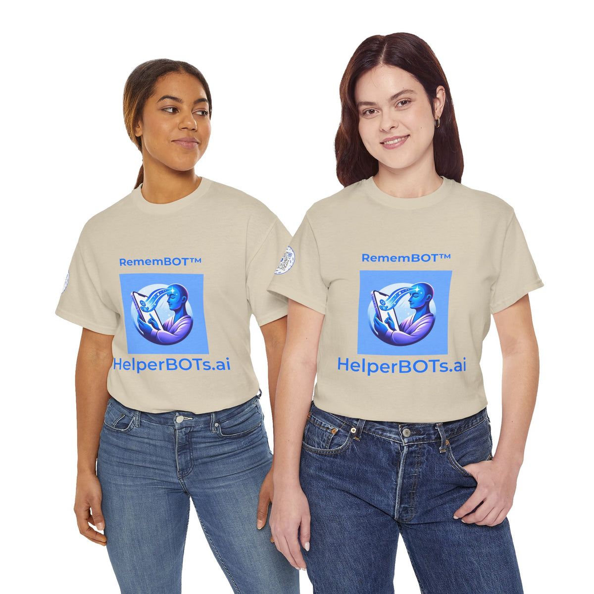 Unisex RememBOT™ in Square Heavy Cotton Tee (Light Edition with Blue Print)