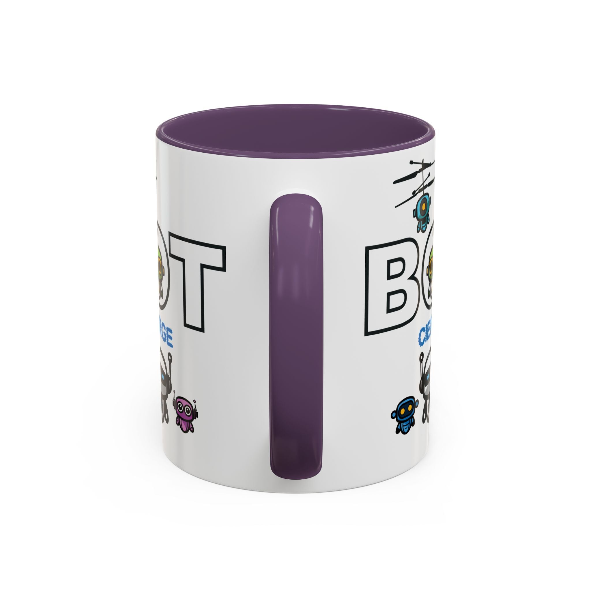 Logo Accent Coffee Mug (11, 15oz) (Dark Edition with Light Blue Print)