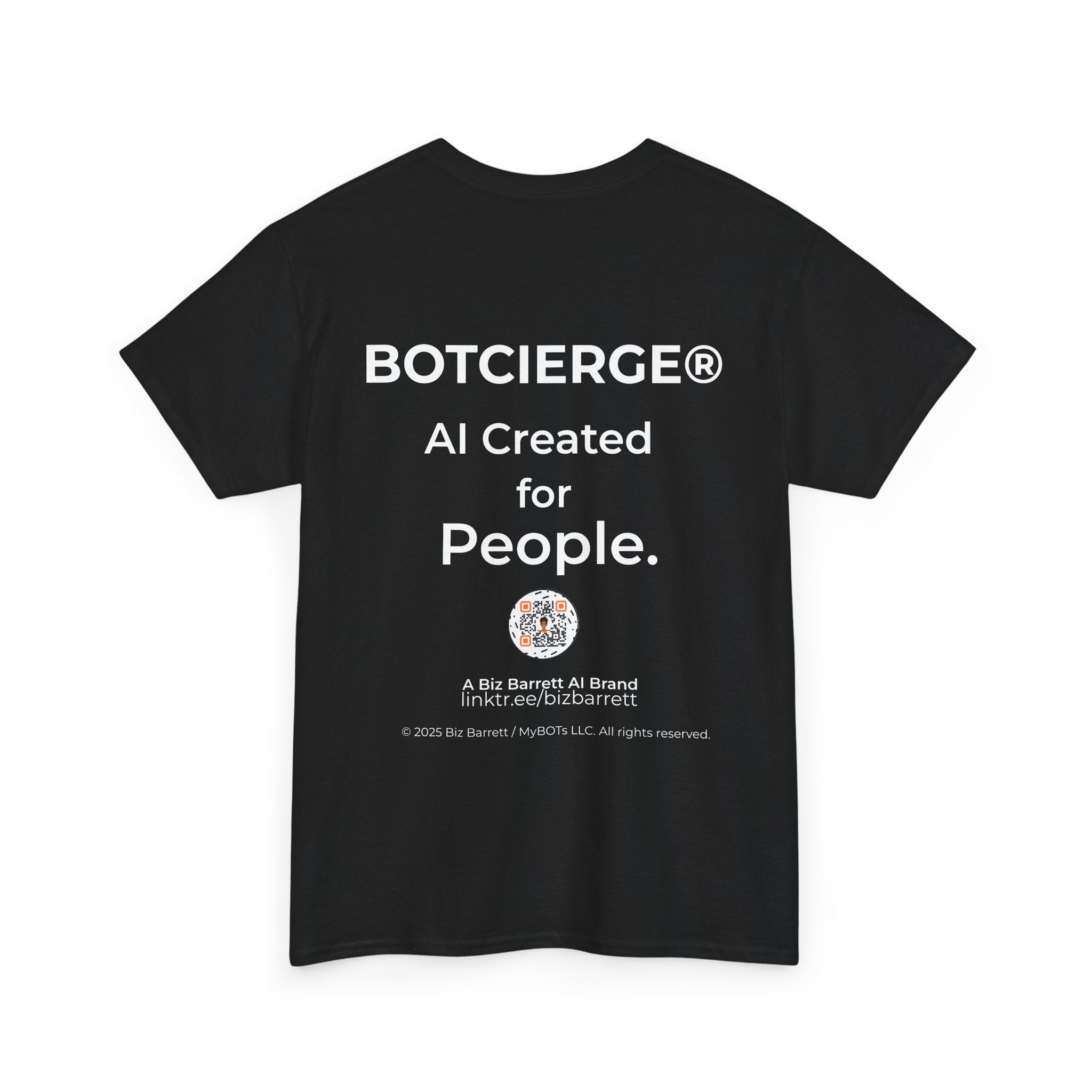 Unisex Security BOT Heavy Cotton Tee (Dark Edition white text)