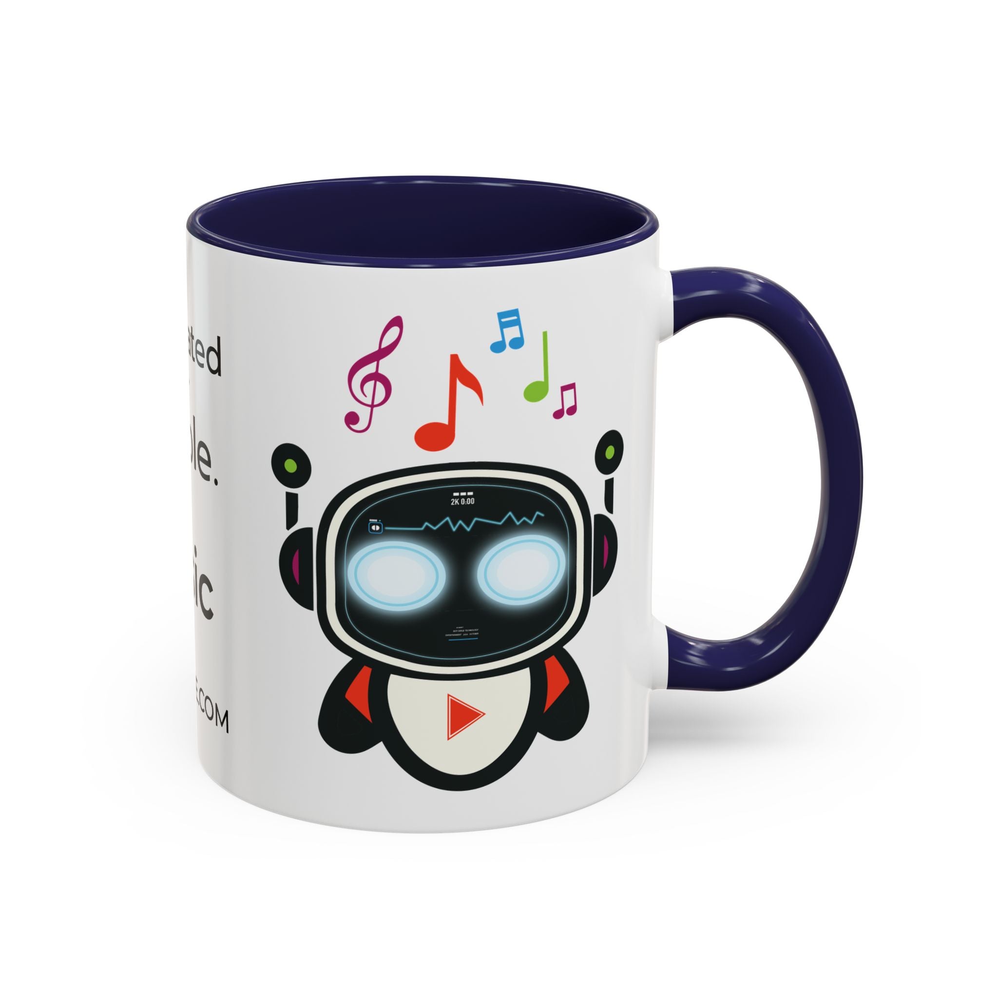 Music BOT Accent Coffee Mug (11, 15oz) (Light Edition with Black Print)