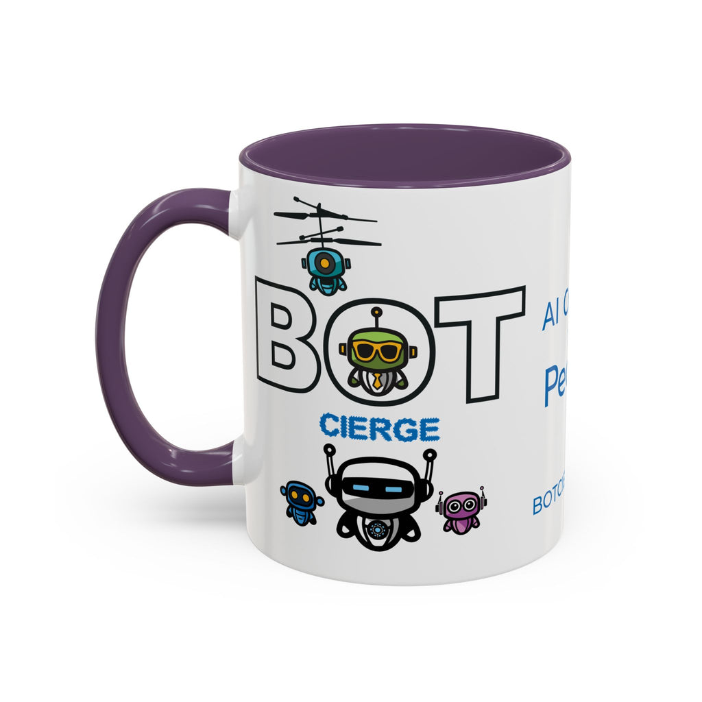Logo Accent Coffee Mug (11, 15oz) (Dark Edition with Light Blue Print)