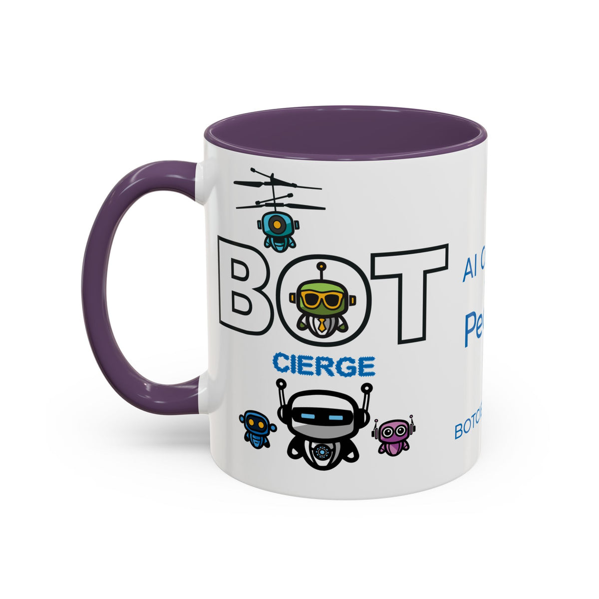 Logo Accent Coffee Mug (11, 15oz) (Dark Edition with Light Blue Print)