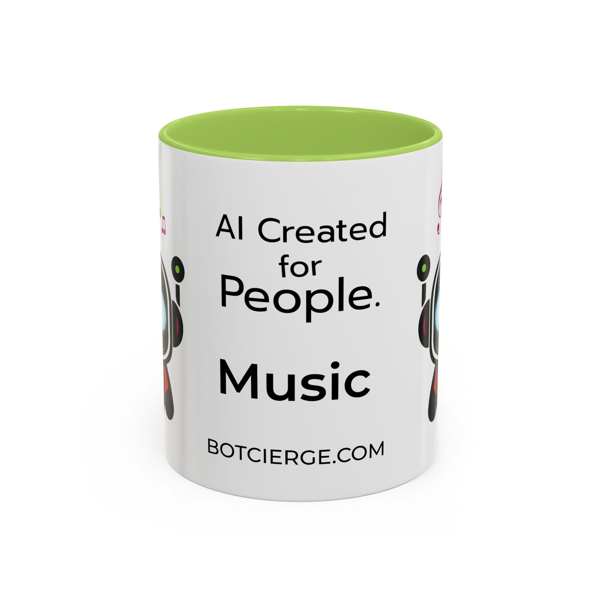 Music BOT Accent Coffee Mug (11, 15oz) (Light Edition with Black Print)