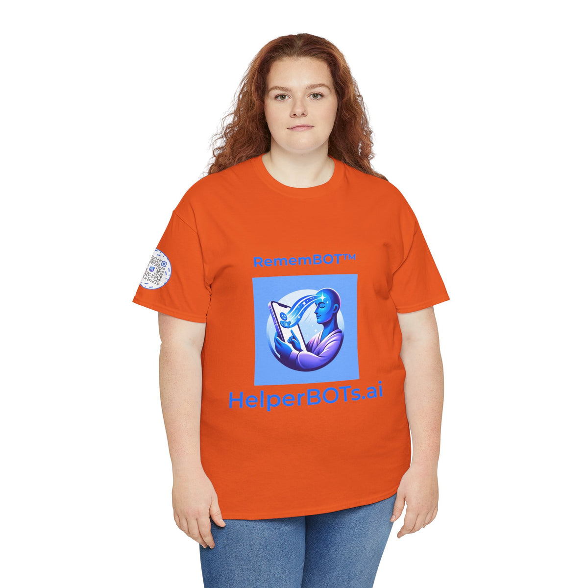 Unisex RememBOT™ in Square Heavy Cotton Tee (Light Edition with Blue Print)
