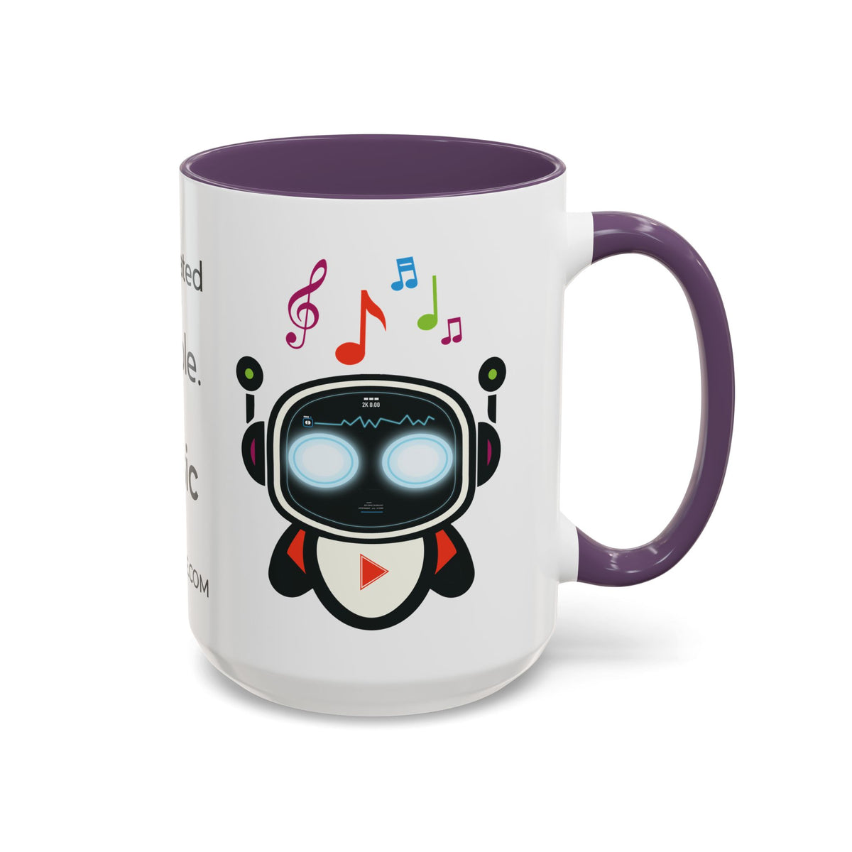 Music BOT Accent Coffee Mug (11, 15oz) (Light Edition with Black Print)