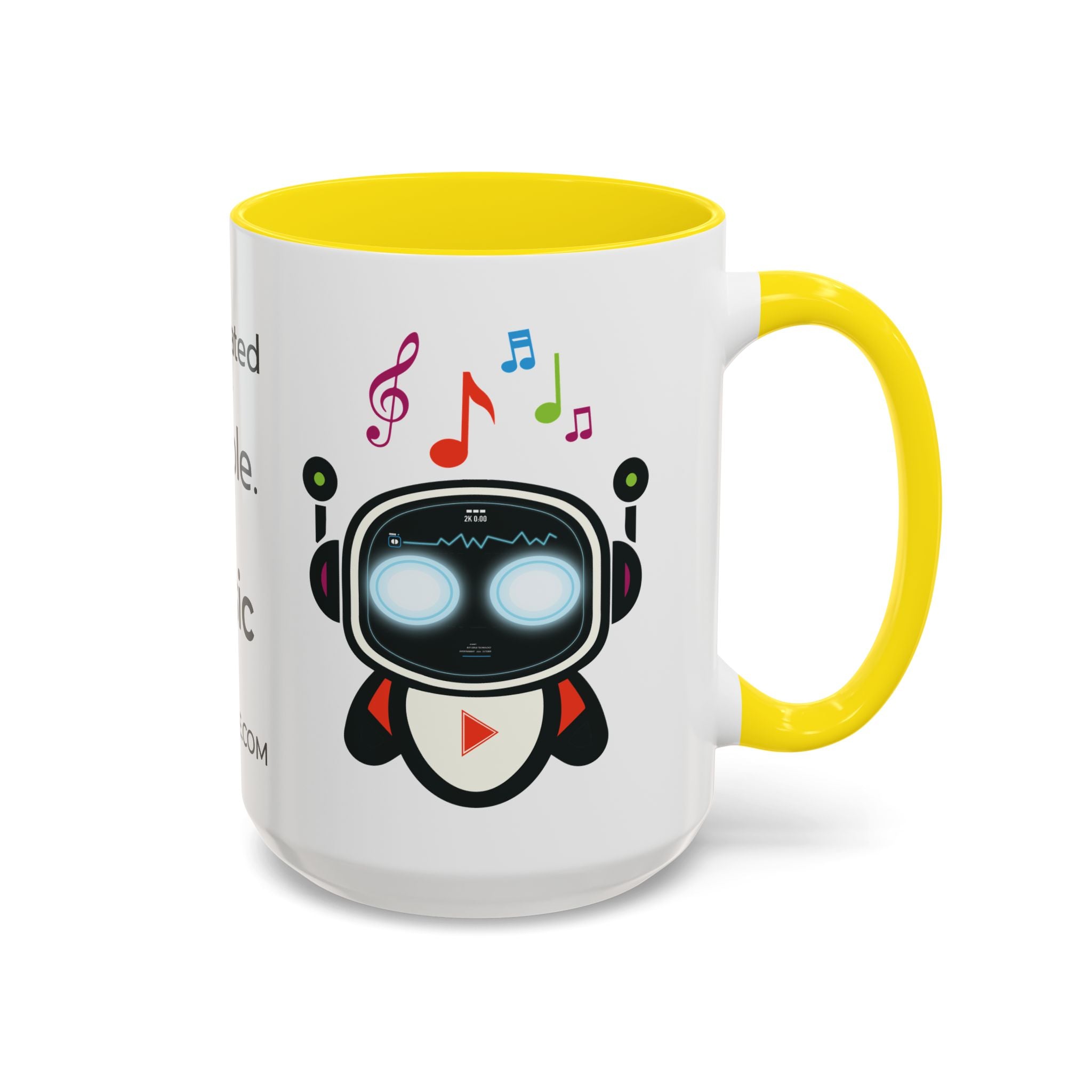 Music BOT Accent Coffee Mug (11, 15oz) (Light Edition with Black Print)