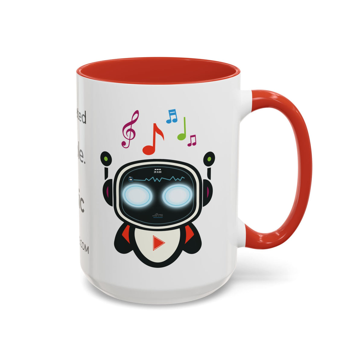Music BOT Accent Coffee Mug (11, 15oz) (Light Edition with Black Print)