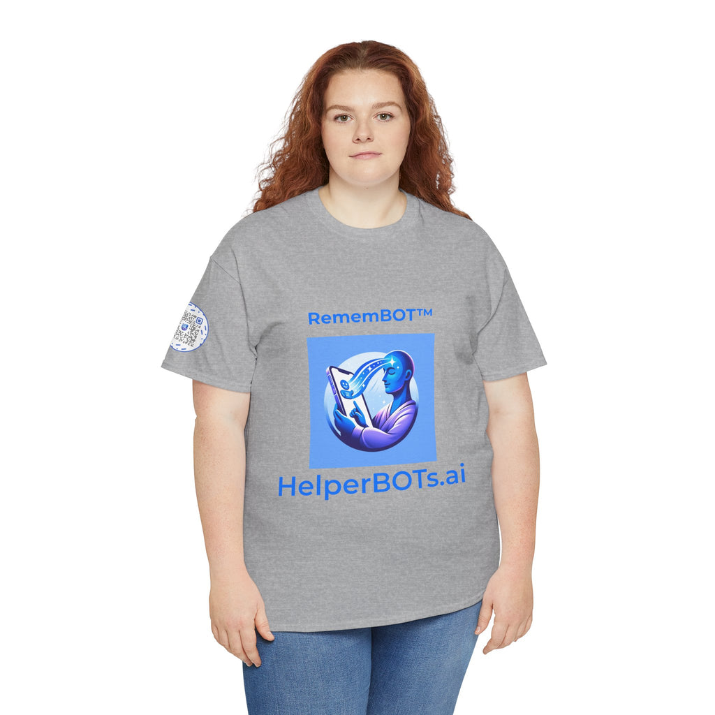 Unisex RememBOT™ in Square Heavy Cotton Tee (Light Edition with Blue Print)