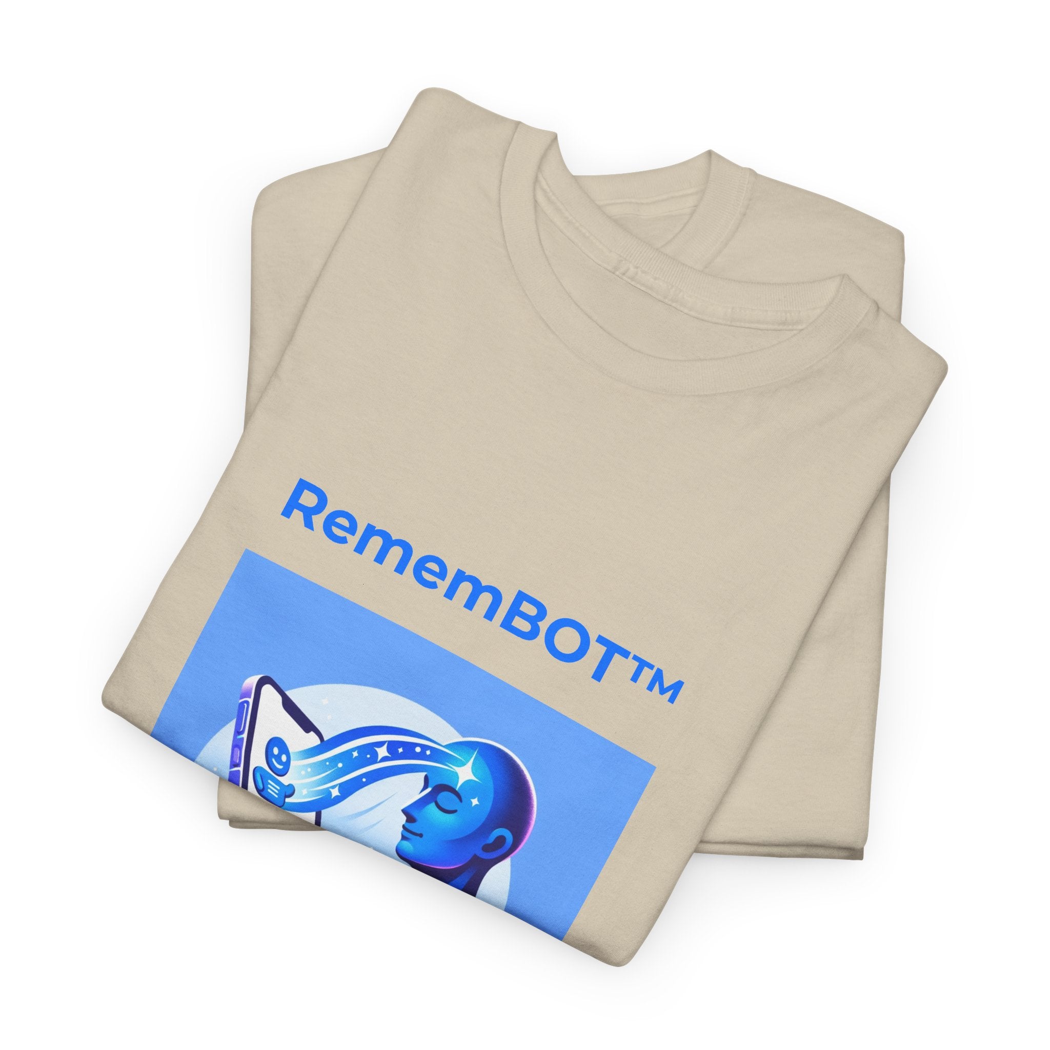 Unisex RememBOT™ in Square Heavy Cotton Tee (Light Edition with Blue Print)