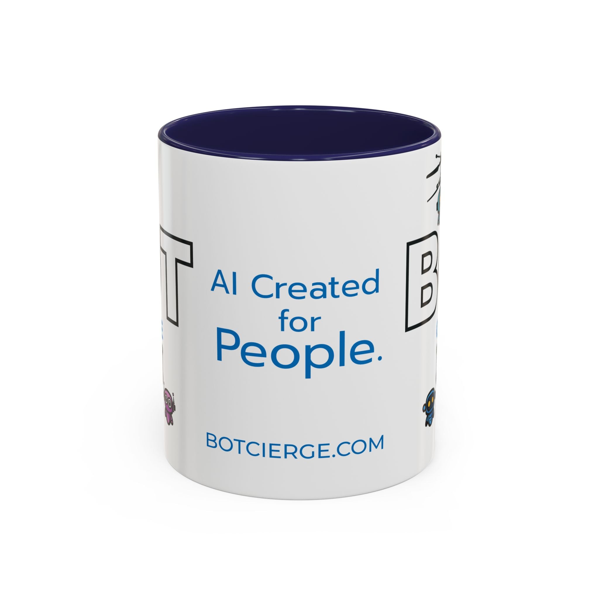 Logo Accent Coffee Mug (11, 15oz) (Dark Edition with Light Blue Print)