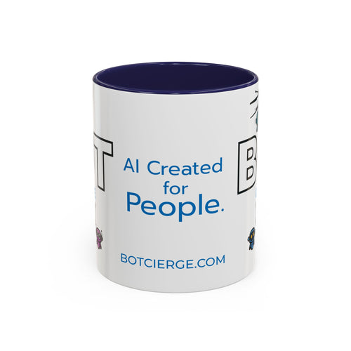Logo Accent Coffee Mug (11, 15oz) (Dark Edition with Light Blue Print)