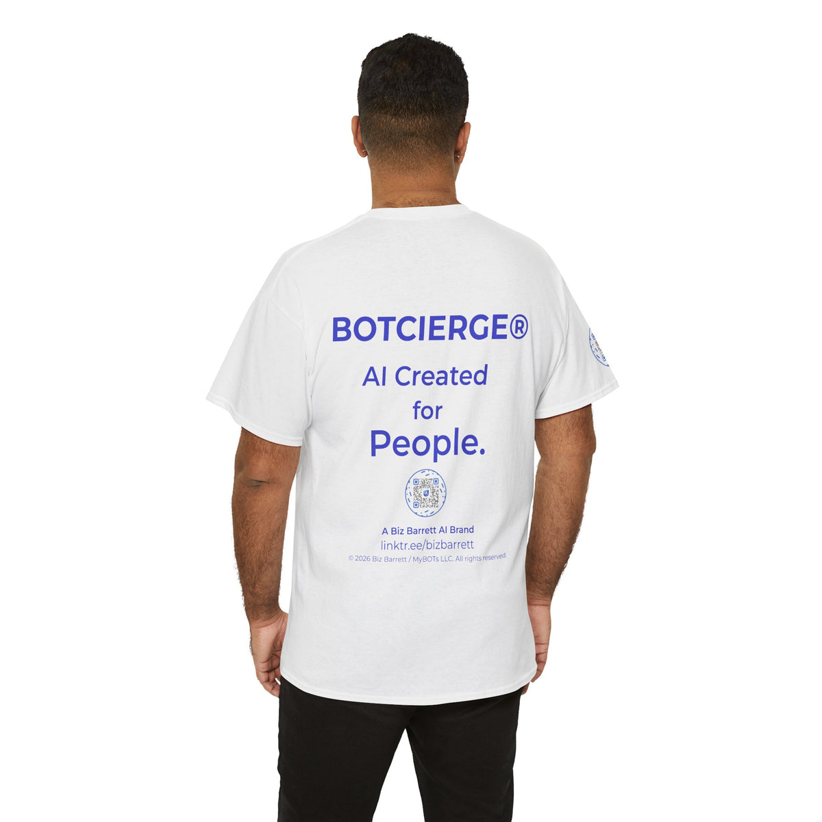 Unisex RememBOT™ in Square Heavy Cotton Tee (Light Edition with Blue Print)