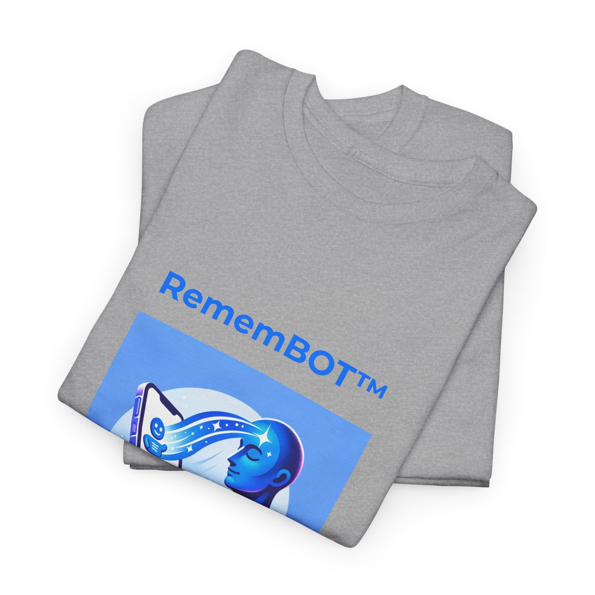 Unisex RememBOT™ in Square Heavy Cotton Tee (Light Edition with Blue Print)