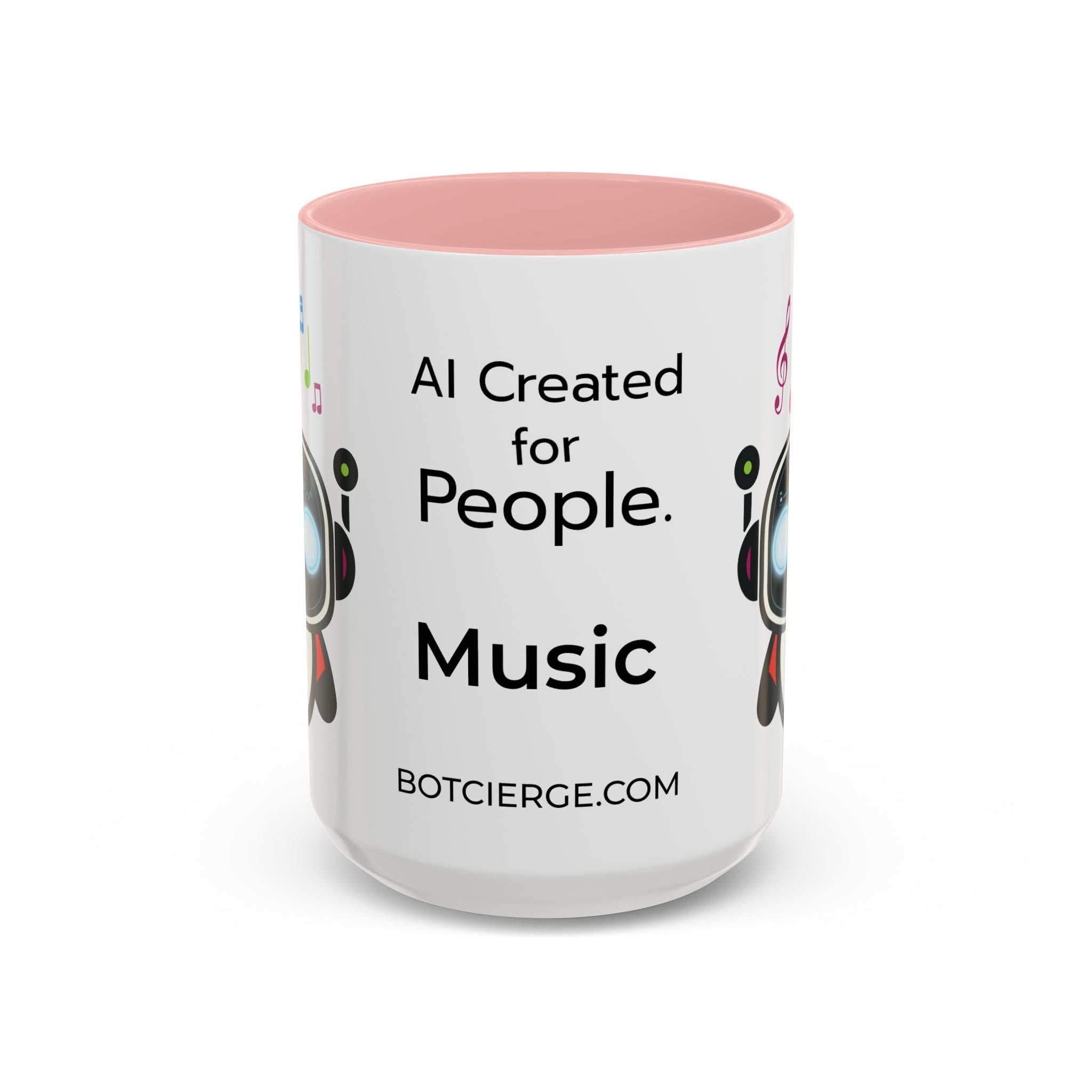Music BOT Accent Coffee Mug (11, 15oz) (Light Edition with Black Print)
