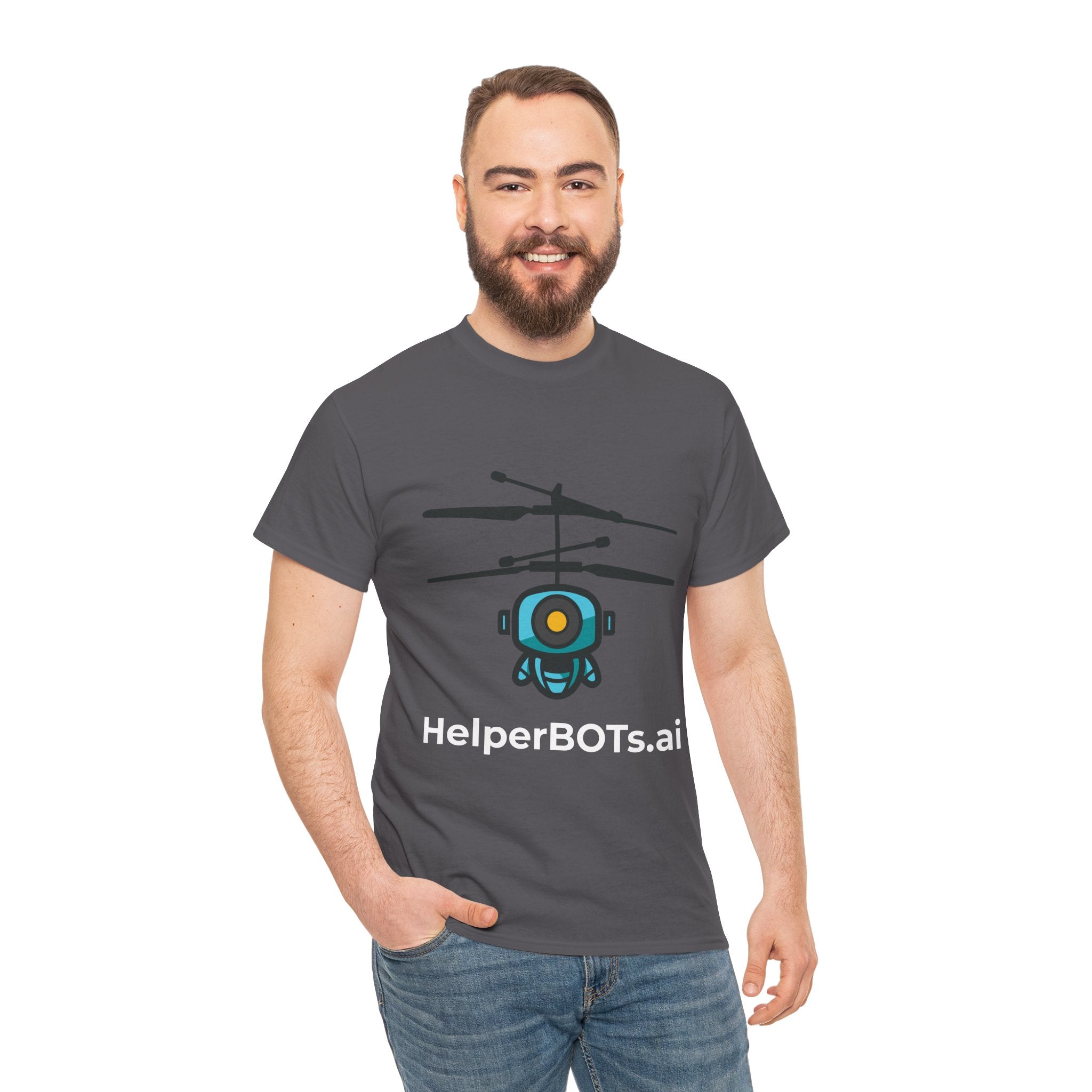 Unisex Security BOT Heavy Cotton Tee (Dark Edition white text)