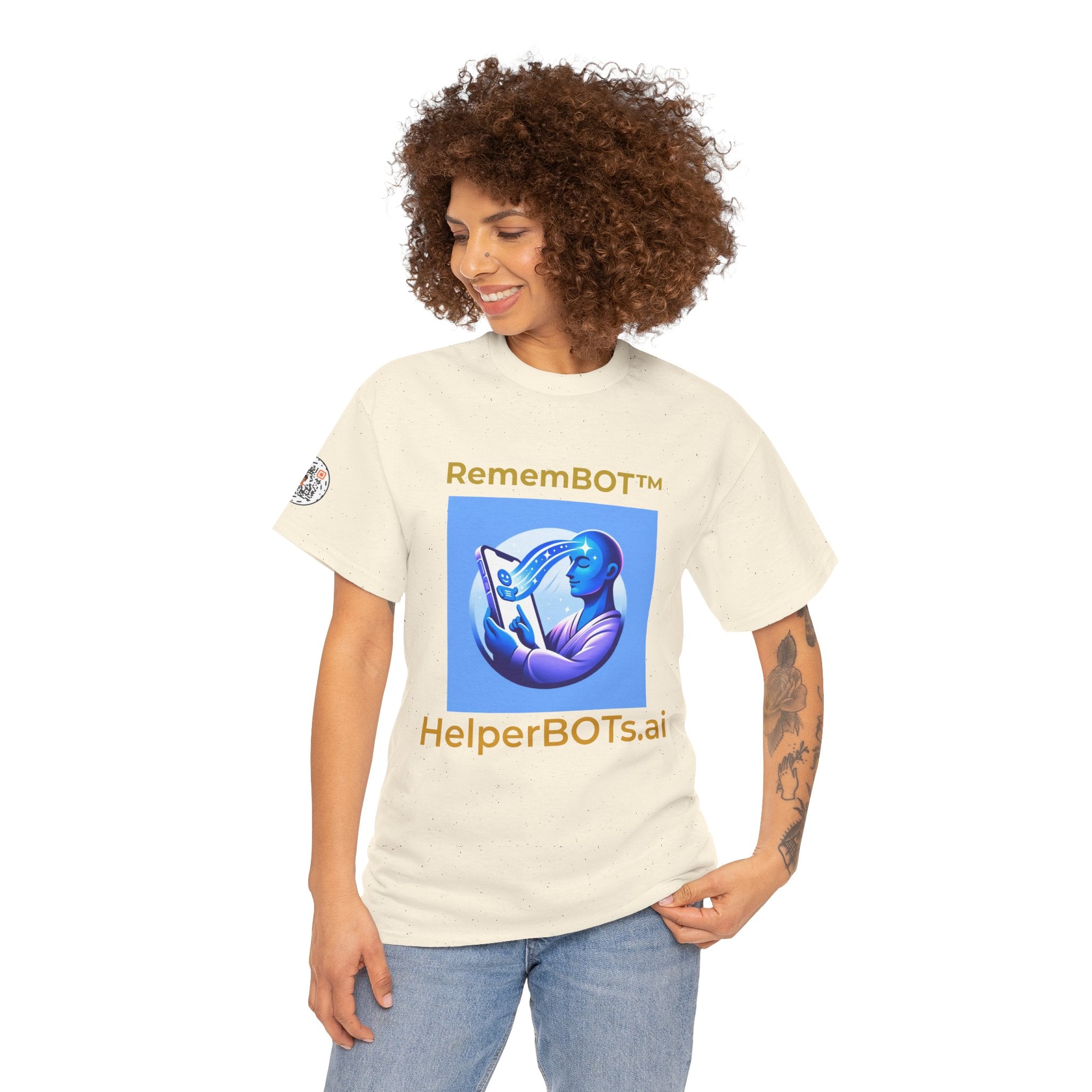 Unisex RememBOT™ Heavy Cotton Tee (Light Edition with Gold Lettering)